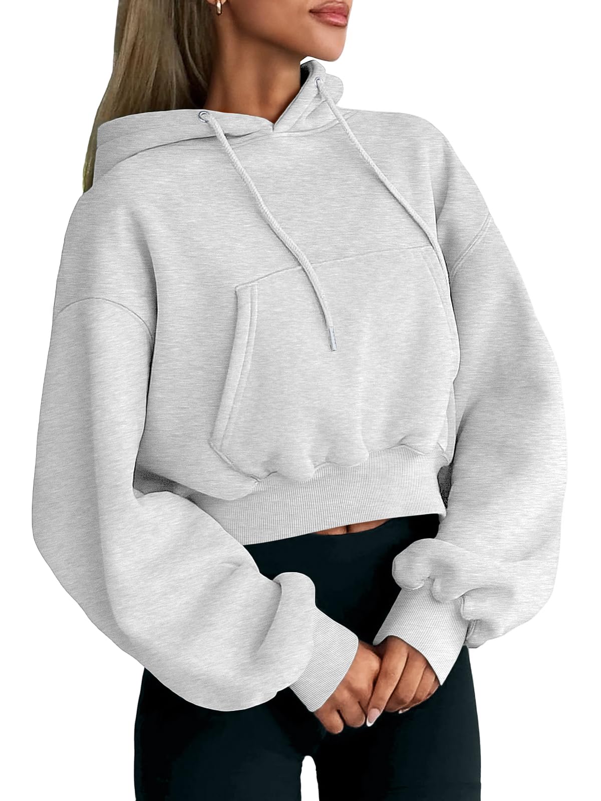 Trendy Queen Women's Cropped Hoodies 2025 | Y2K Fashion Long Sleeve Sweatshirts | Fall Winter Casual Outfits | Perfect for Streetwear, Layering & College Fashion