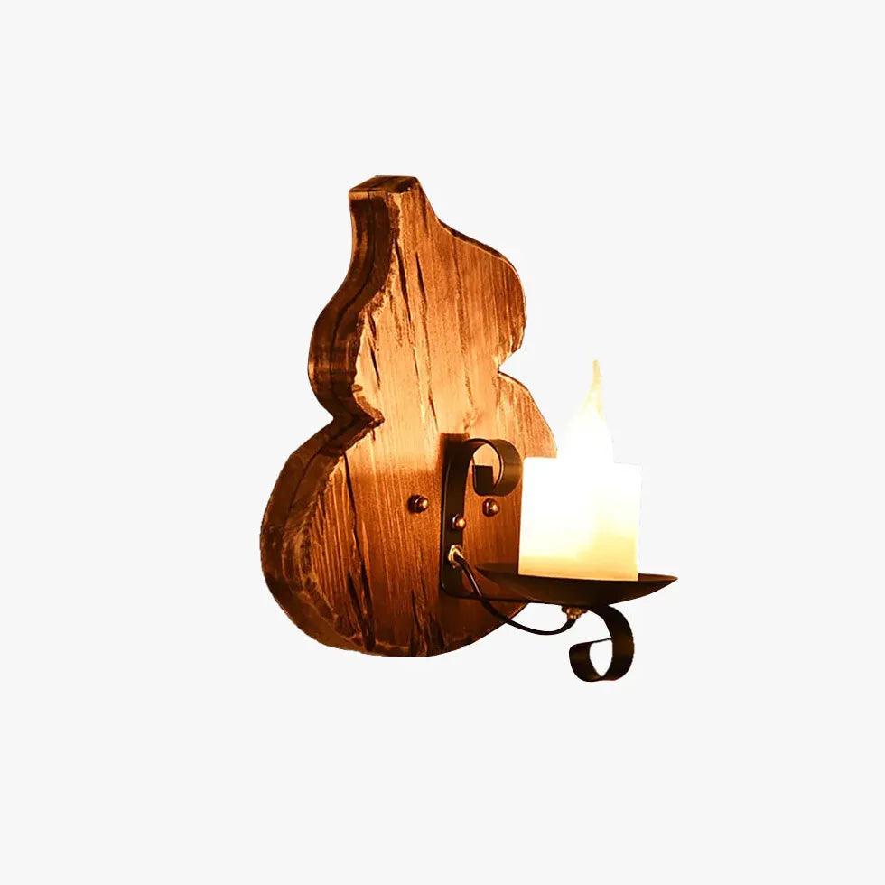 Vintage Wooden Cucurbits Candle Wall Lights - Rustic Farmhouse Decor for Living Room, Bedroom, or Outdoor Patio Lighting