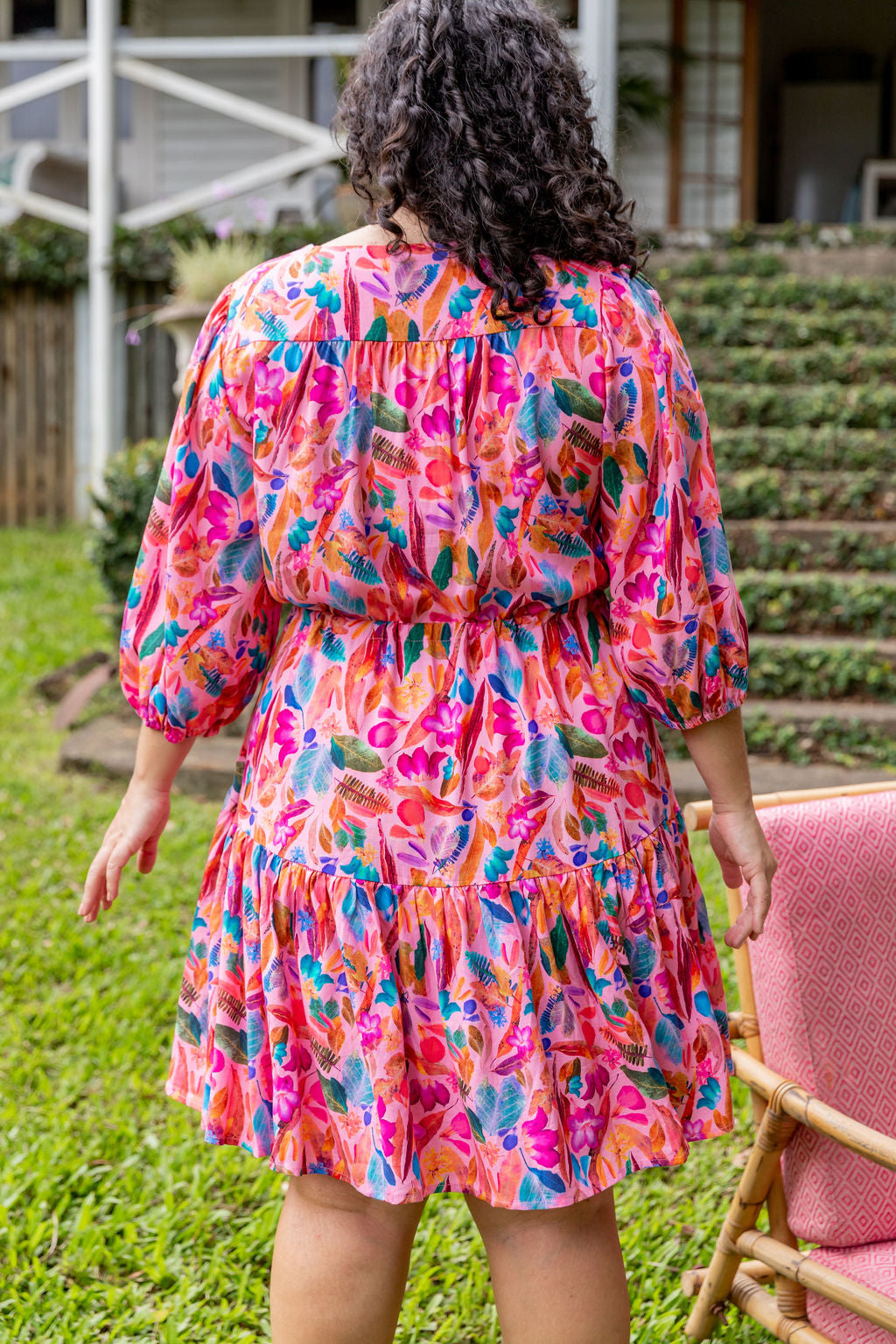 Kasey Rainbow Backyard Treasures Ziggy Dress - Floral Print Bohemian Maxi Dress for Women | Perfect for Beach Vacations, Summer Parties & Boho Fashion