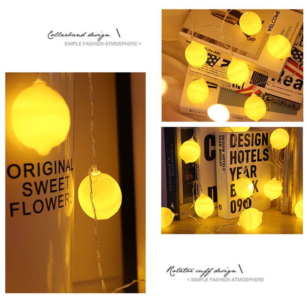 Lemon Pineapple Fairy String Lights - 20FT 40LED Battery Operated Warm White Twinkle Lights for Christmas, Party, Wedding, Festival | Indoor & Outdoor Decor for Home, Garden, Patio, Bedroom