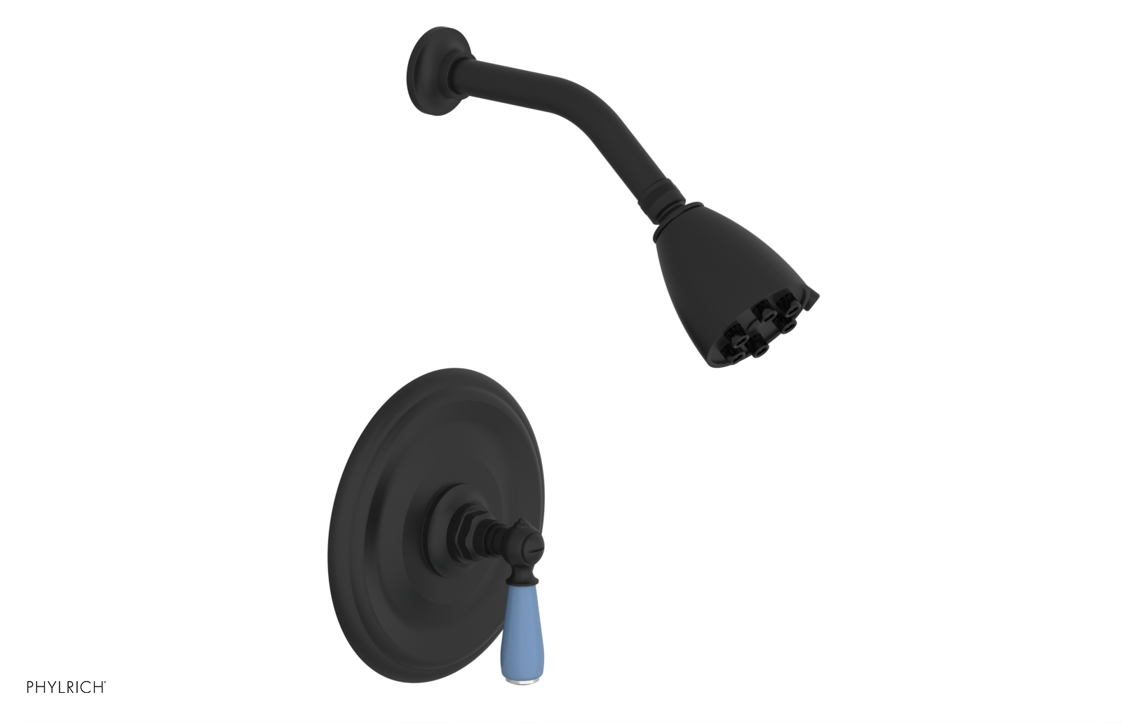 Jamestown Pressure Balance Shower Set with Lever Handle & Light Blue Accents - 165 22 - Perfect for Modern Bathroom Renovations & Spa-Like Shower Experience