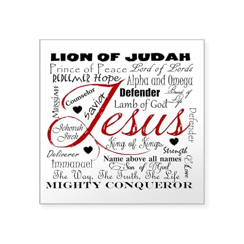 Clear - the Name of Jesus Square Sticker 3 X 3