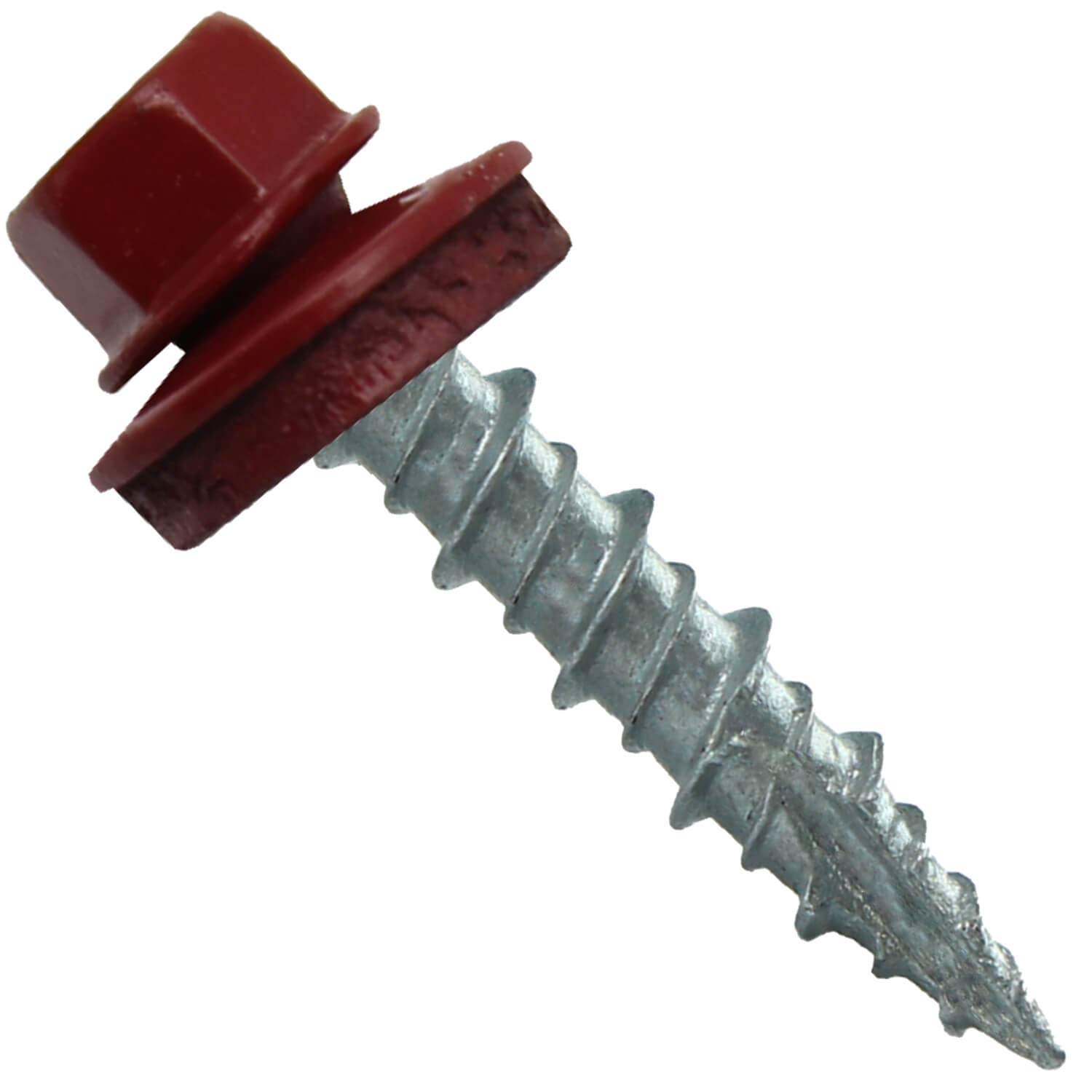 1000pcs 10x1 Colonial Red Hex Head Metal Roofing Screws with EPDM Washer - Self-Starting Wood to Metal Screws for Siding & Roofing Projects - Weatherproof Construction Fasteners for Home & Commercial Use