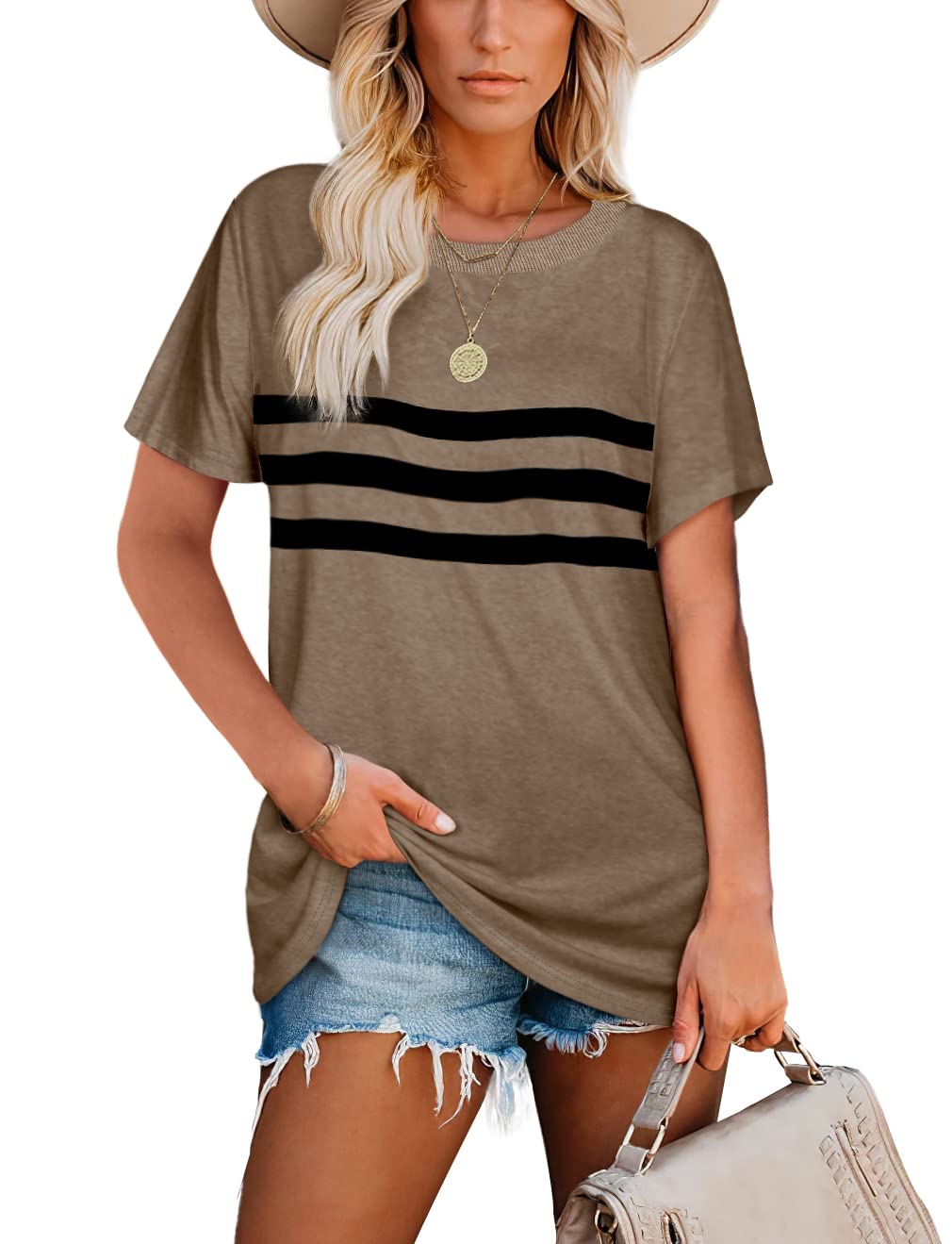 Jescakoo Women's Summer Tops - Soft Crewneck Loose Fit Blouse | Casual Wear, Beach Outfits & Vacation Essentials
