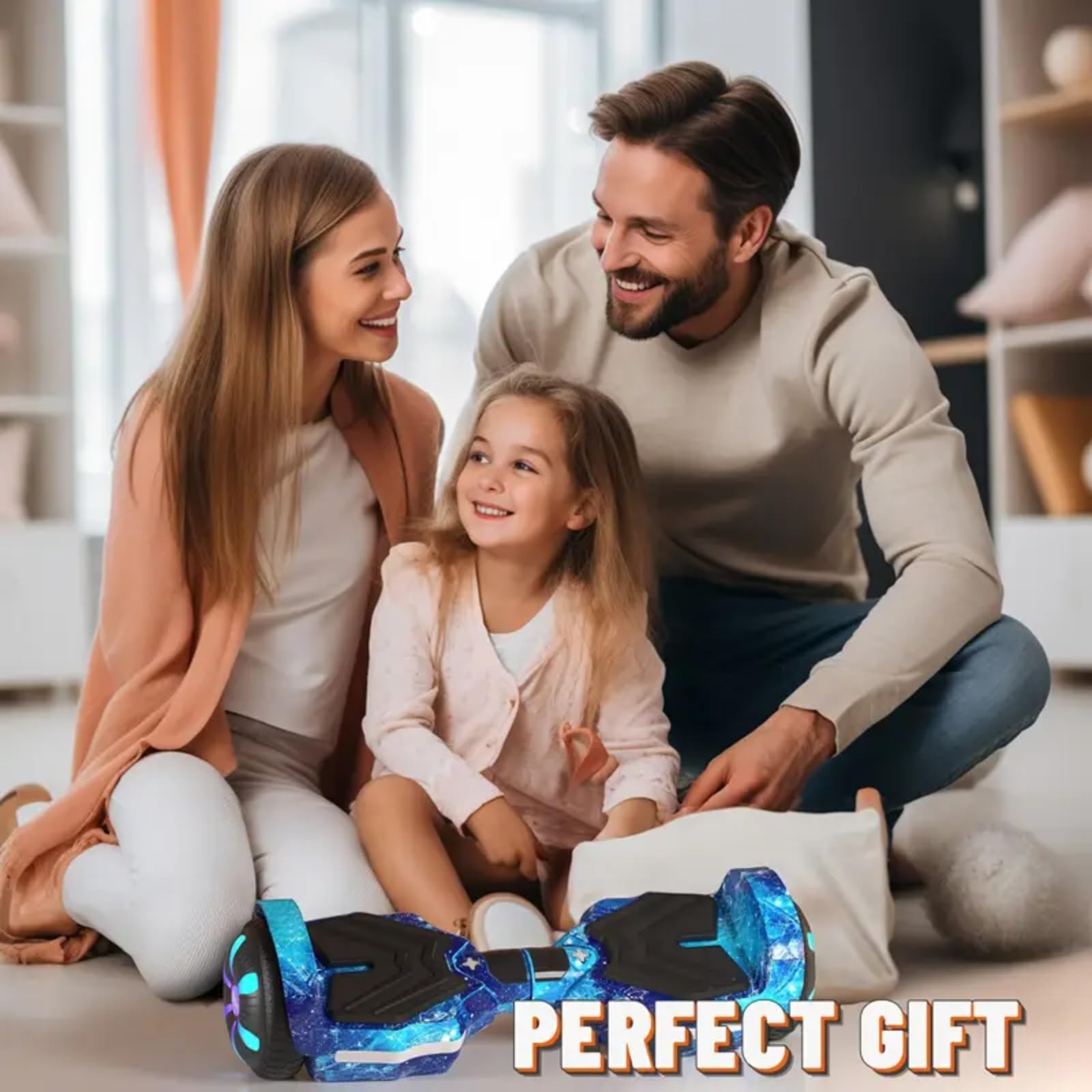 Self Balancing Scooter with Bluetooth & Colorful LED Lights - Electric Hoverboard for Kids, Teens & Adults - Perfect Gift for All Ages - Ride to School, Park & Outdoor Adventures
