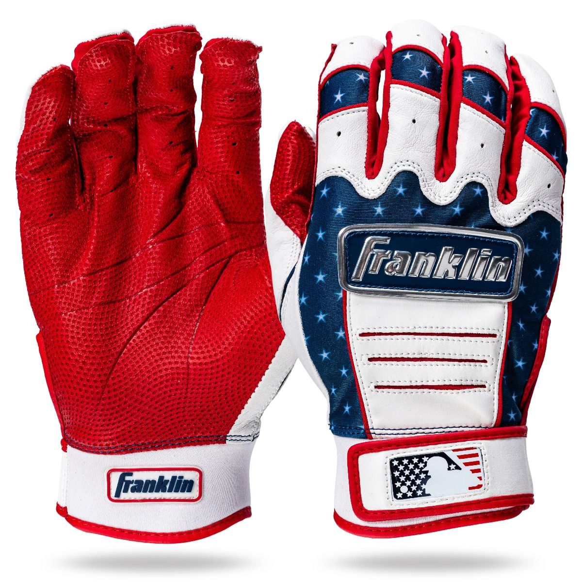 Franklin Baseball Batting Gloves for Men & Women - Patriotic USA Flag Design for Independence Day & 4th of July - Perfect for Baseball, Softball, and Training Sessions
