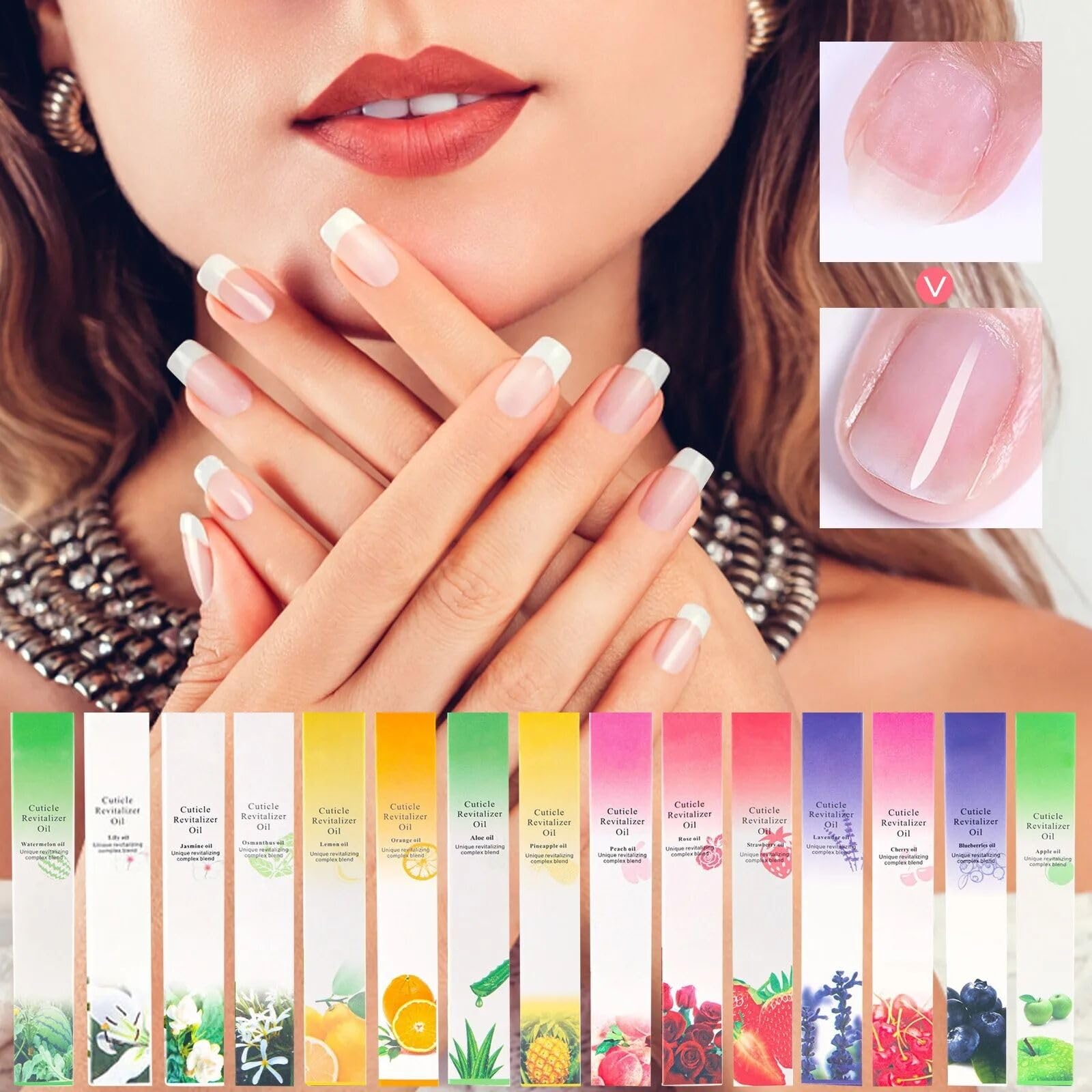 Yimart 4-Piece 15-Scent Nail Cuticle Oil Pen Set - 2ML Nourishing Liquid for Dry, Brittle Nails & Hangnails - Orange Scented Nail Care Essential for Manicures, Pedicures & At-Home Nail Treatments
