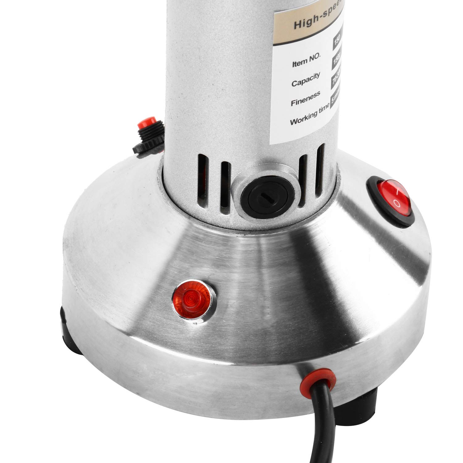 **150g Commercial Electric Grain Mill Grinder - 850W High-Speed Stainless Steel Powder Machine for Spices, Herbs, Pepper & Coffee (70-300 Mesh, 28000 RPM) - Perfect for Home Kitchens, Bakeries & Coffee Shops**