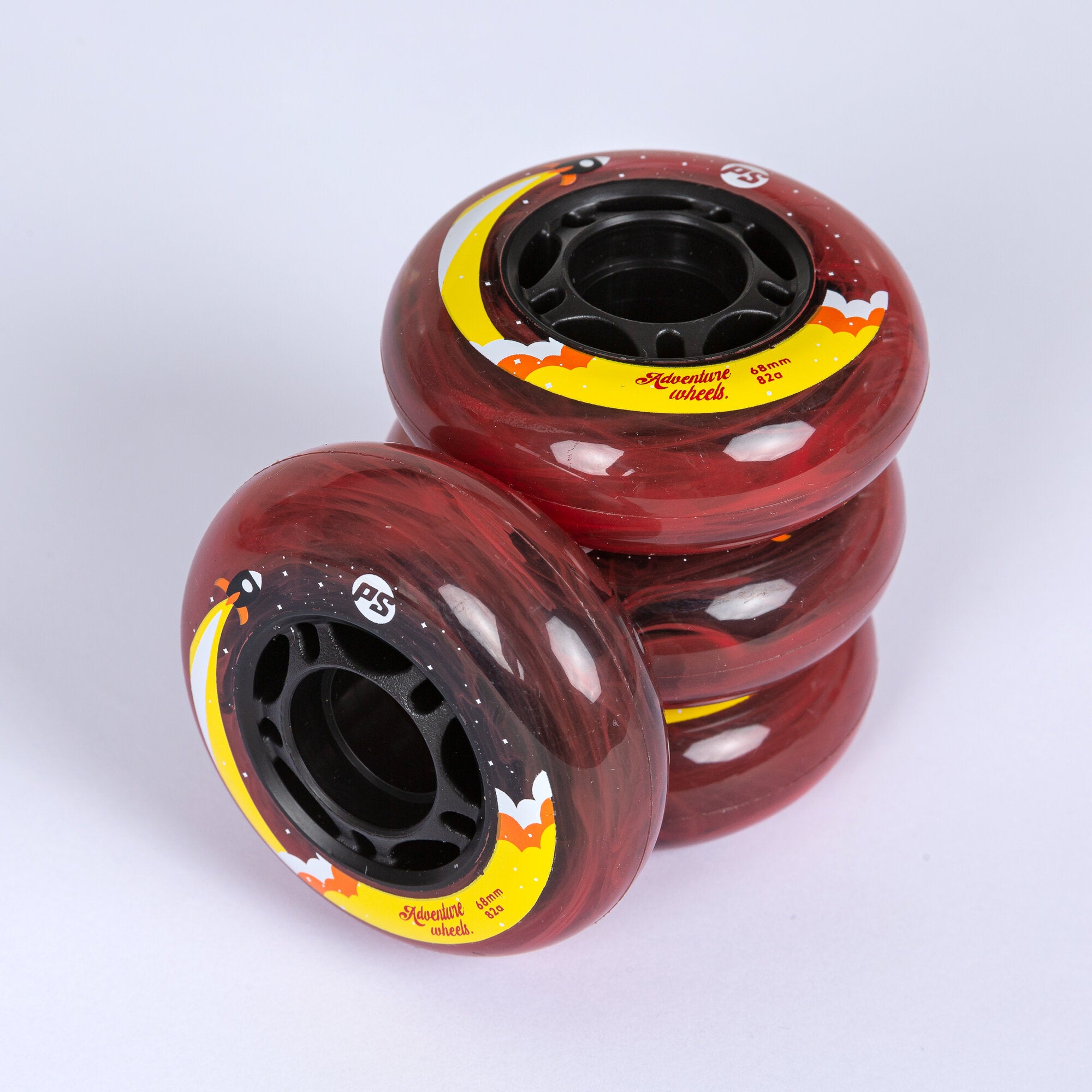 Adventure 68/82A Skateboard Wheels - 4 Pack Set - High Performance Wheels for Street & Park Skating - Perfect for Beginners & Pro Skaters