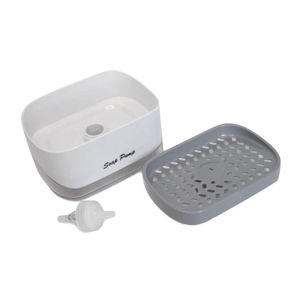 Automatic Soap Dispensing Dish Sponge Holder - Leak-Proof Kitchen Organizer for Sink Countertop | Perfect for Washing Dishes, Cleaning Utensils & Keeping Kitchen Tidy