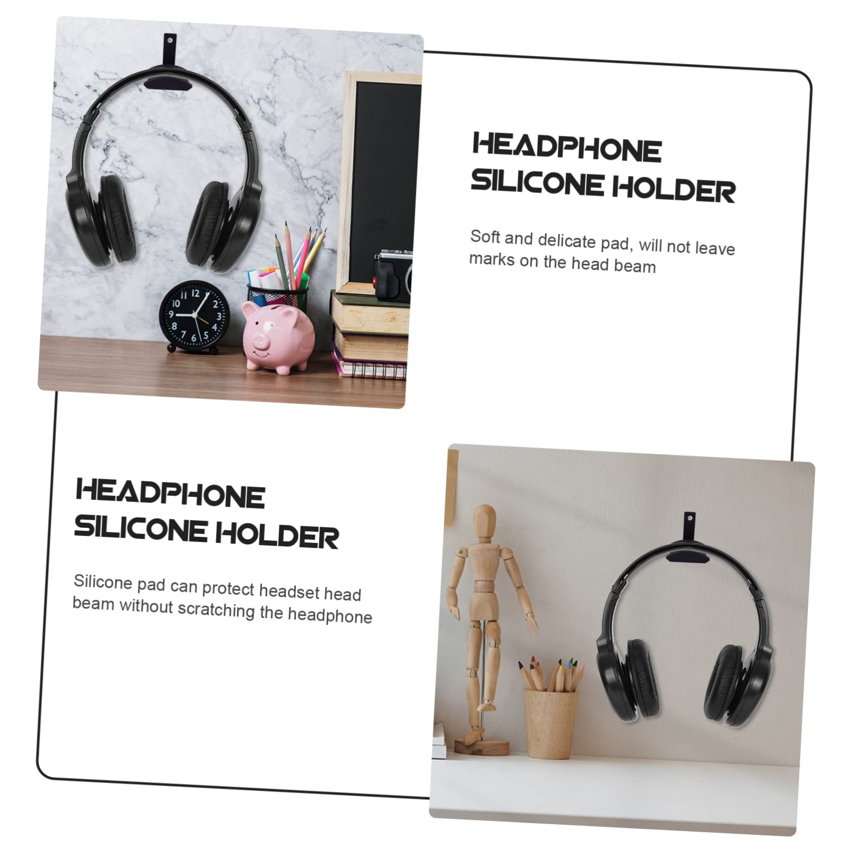Holibanna 3-Pack Universal Under Desk Headphone Stand Holder with Soft Pad - Space Saving Headset Organizer for Gaming, Office & Home Workspace Accessories