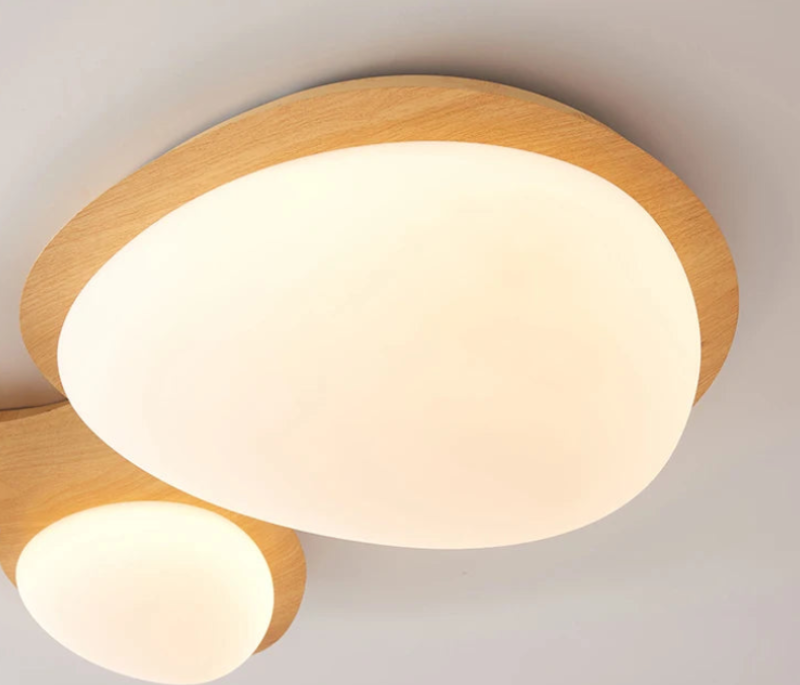 Modern Walnut Wood Nest Ceiling Light Fixture - Stylish Pendant Lamp for Living Room, Bedroom & Dining Area