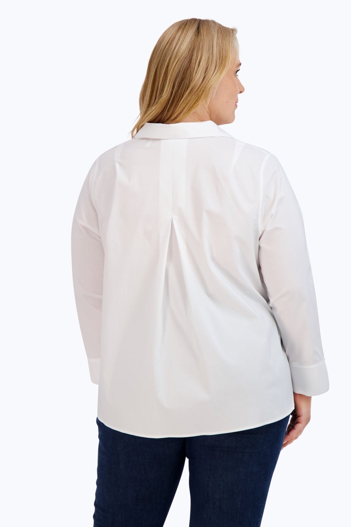 Agnes Plus Wrinkle-Free Stretch Long Sleeve Popover Shirt for Women | Comfortable Office & Casual Wear | Easy Care Business & Travel Shirt