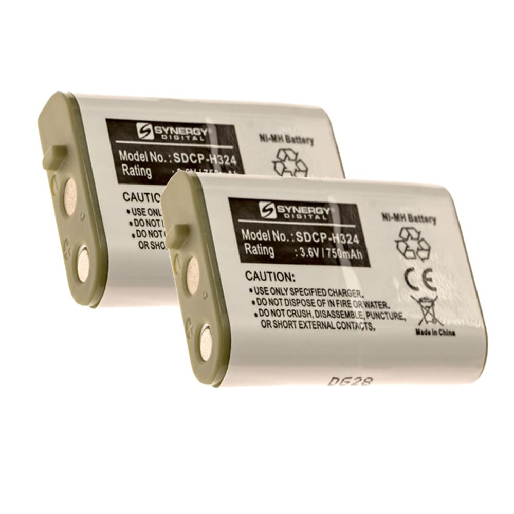 Synergy Digital Cordless Phone Batteries - 2 Pack Ni-MH 3.6V 750mAh Replacement Batteries for AT&T TL76008 Cordless Phone | High Capacity | Perfect for Home & Office Communication