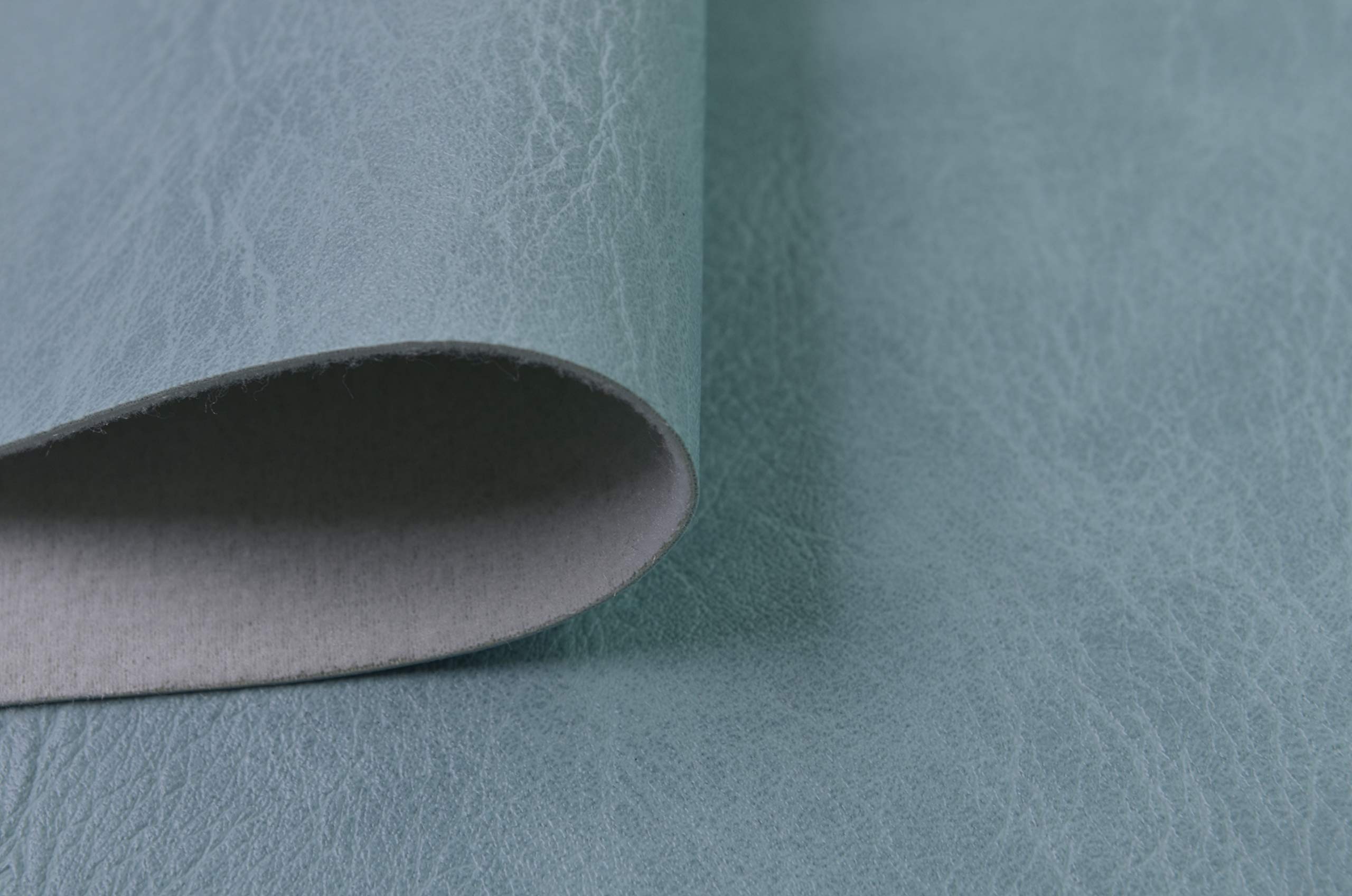 Premium 5-Yard Faux Leather Fabric - Soft PU Leather Vinyl Upholstery Material for Furniture, Sofa, Chairs & Cushions (Light Blue) | DIY Reupholstery, Home Decor & Craft Projects