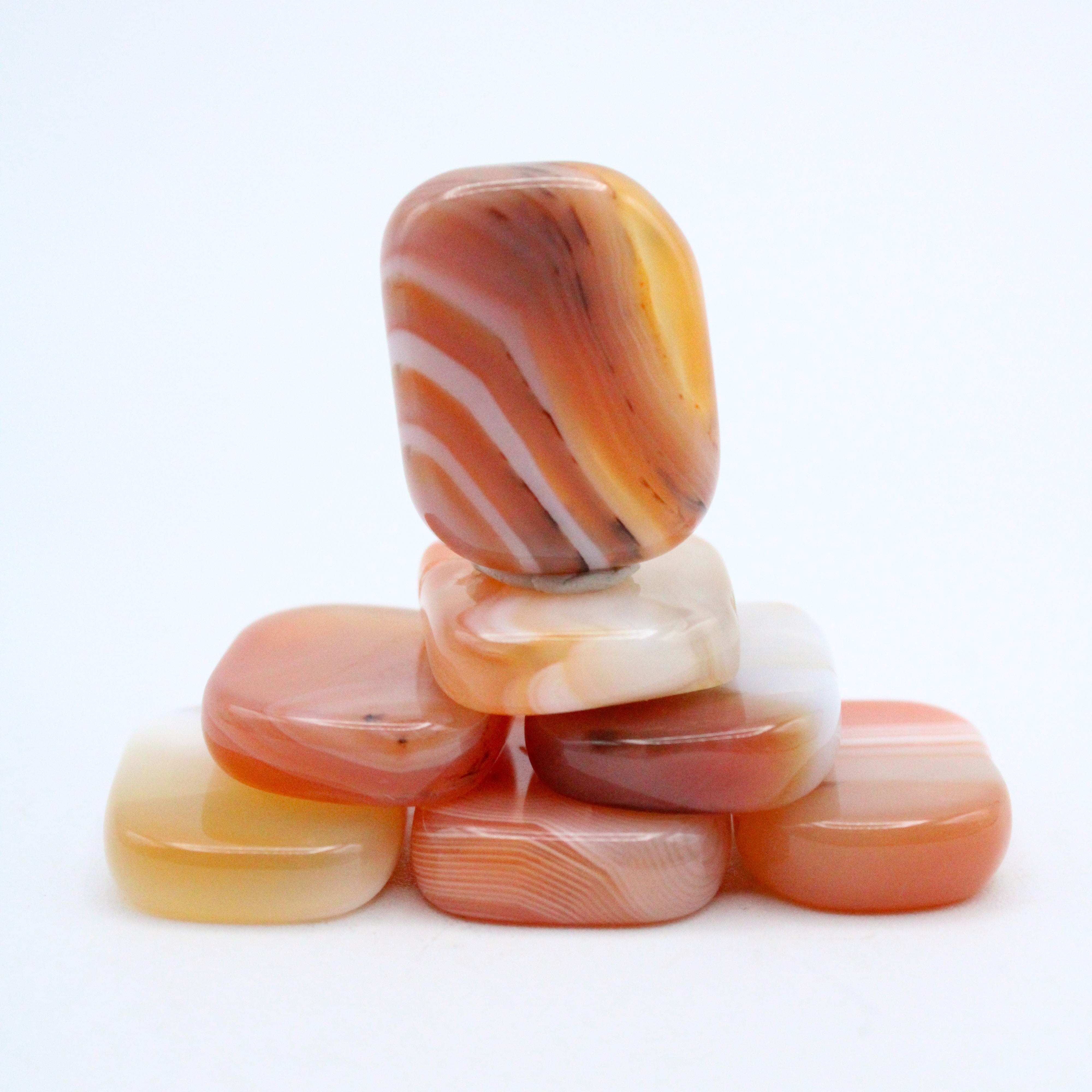 Natural Carnelian Thumb Stones for Stress Relief & Anxiety - Healing Pocket Worry Stones for Meditation, Relaxation & Positive Energy - Perfect for Yoga, Reiki & Mindfulness Practices