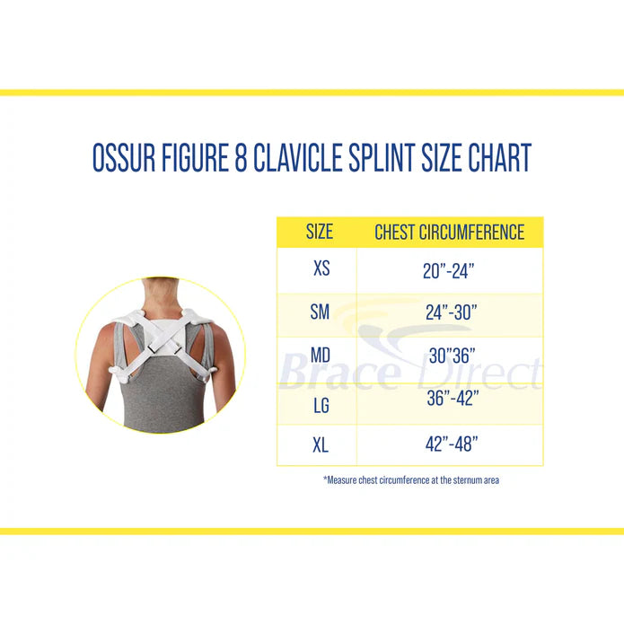 Ossur Figure 8 Clavicle Brace - Adjustable Posture Corrector for Shoulder & Collarbone Support - Ideal for Sports Injuries, Fracture Recovery & Pain Relief