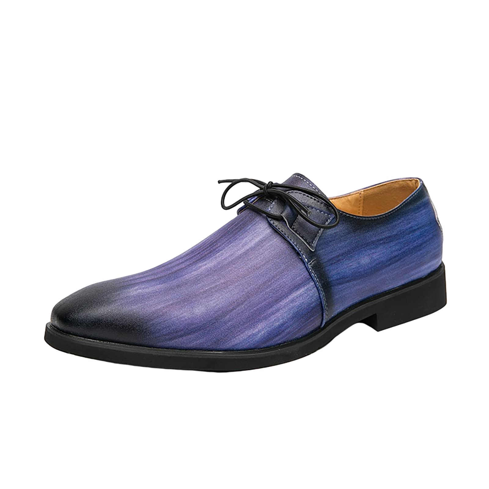 Huazi2 Men's Oxford Dress Shoes - Classic Business Formal Leather Shoes for Office, Wedding & Special Occasions - Comfortable Gradient Low Top Design for Professional & Casual Wear