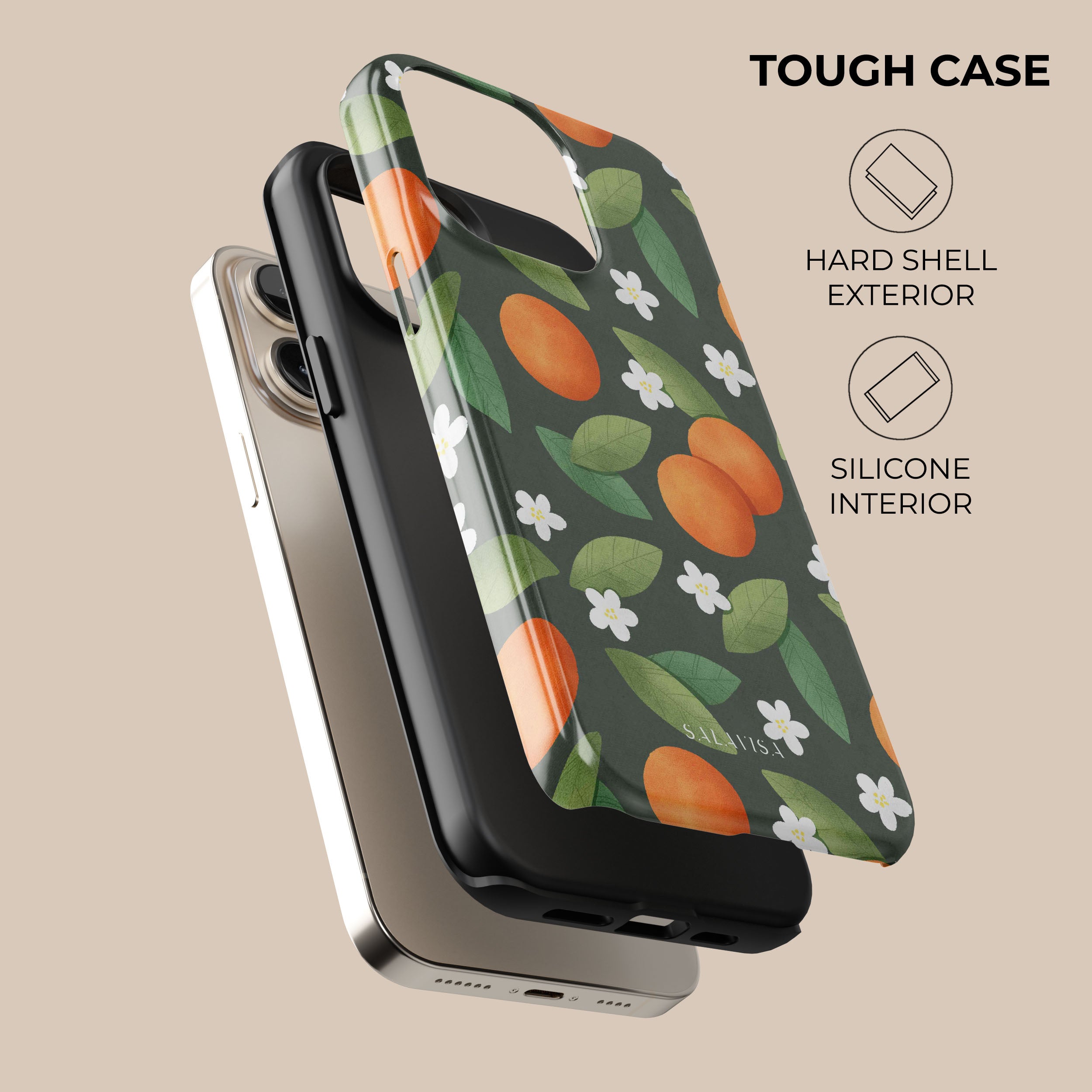 Stylish Orange Summer Mix Phone Case - Trendy Protective Cover for iPhone & Android - Perfect for Beach, Travel & Outdoor Activities