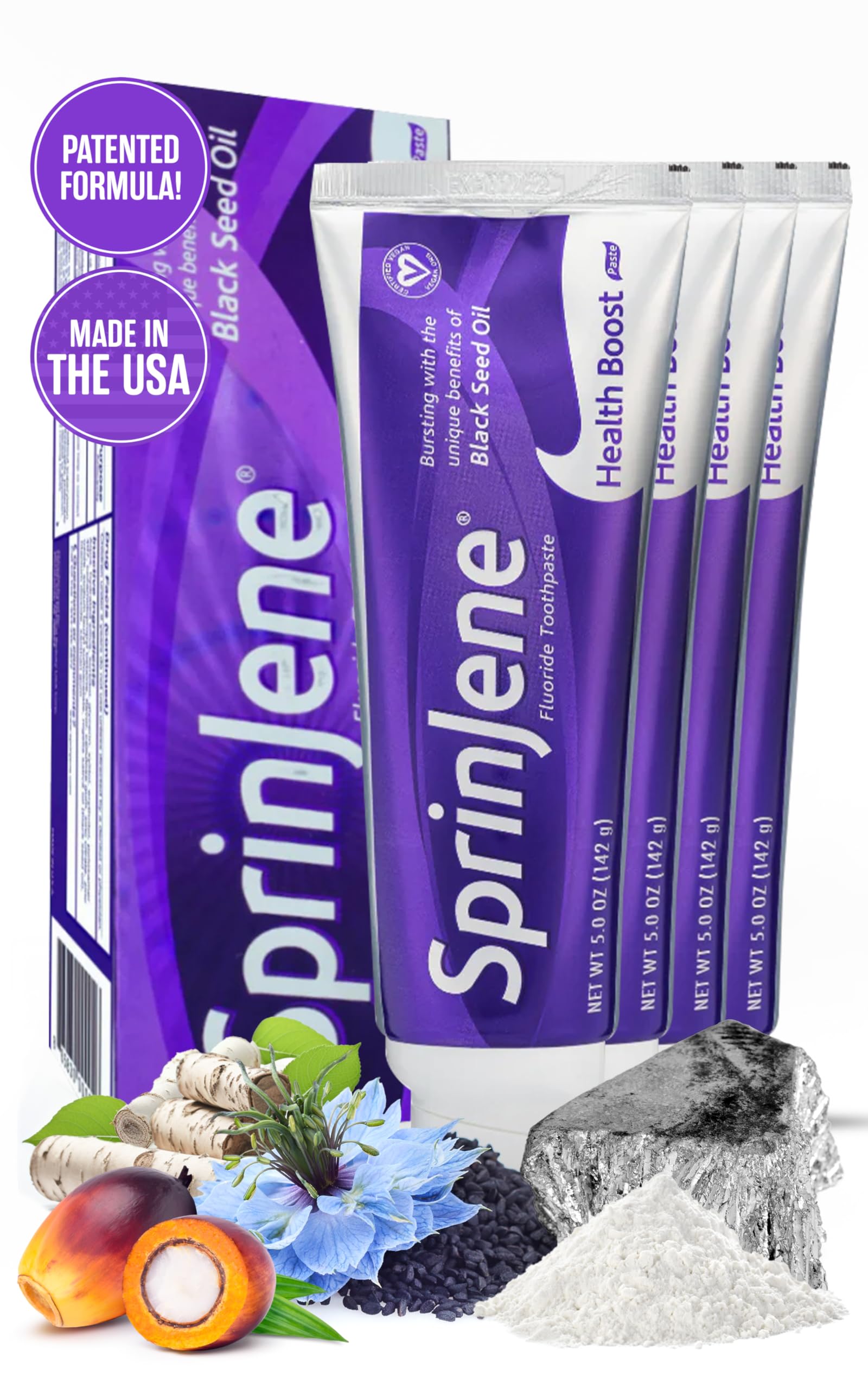 SprinJene Original Health Boost Toothpaste with Fluoride - 4 Pack for Cavity Protection & Stronger Teeth | Ideal for Daily Oral Care & Fresh Breath at Home or Travel
