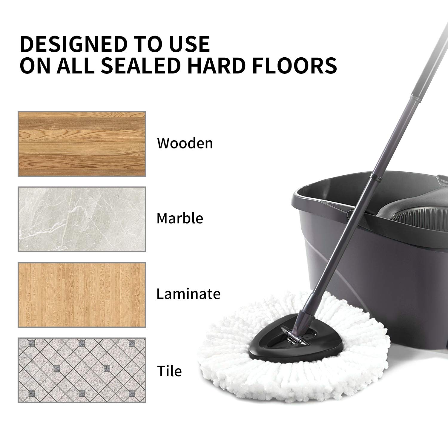 2 Pack EasyWring Spin Mop Replacement Heads - Microfiber Mop Refills for Floor Cleaning - Perfect for Hardwood, Tile & Laminate Floors - Washable & Reusable Mop Pads