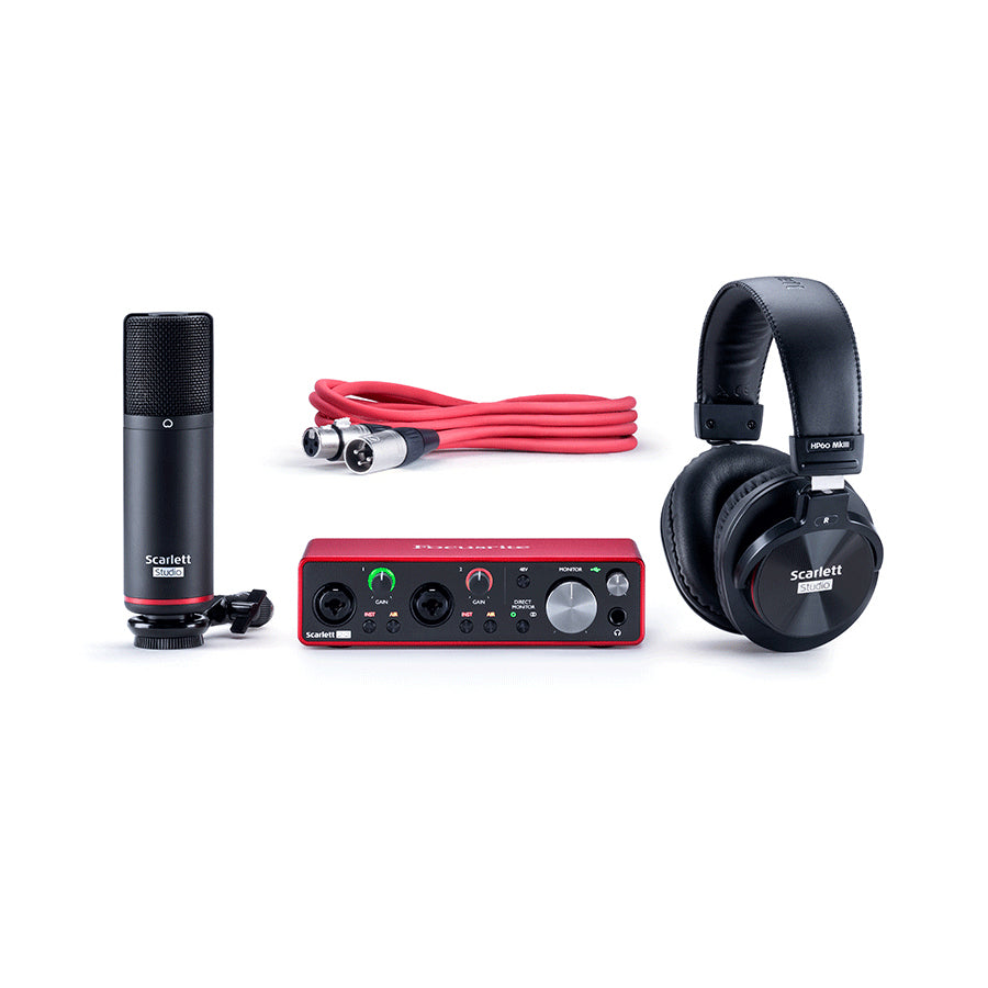 Focusrite Scarlett 2i2 3rd Gen USB Audio Interface & Studio Recording Bundle - Professional Home Studio Equipment for Musicians, Podcasters & Content Creators (Perfect for Music Production, Voice Overs & Streaming)