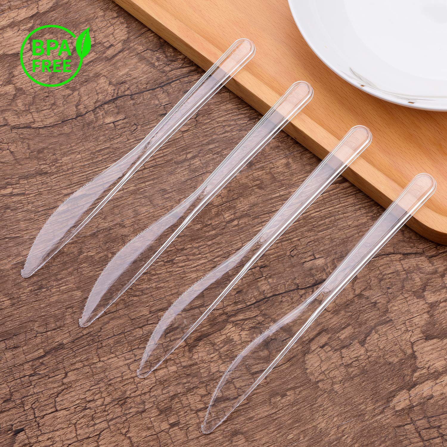 66-Piece Reusable Plastic Knife Set - BPA-Free Disposable Cutlery for Parties, Picnics & Catering | TashiBox Eco-Friendly Plastic Utensils