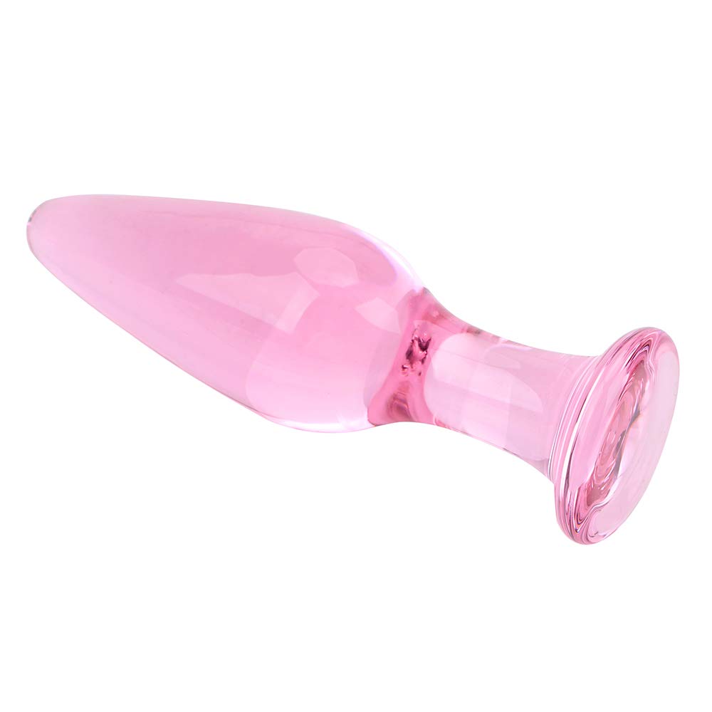 Small Pink Glass Anal Plug - Beginner Friendly Butt Plug for Safe & Pleasurable Anal Play | Perfect for Couples & Solo Exploration