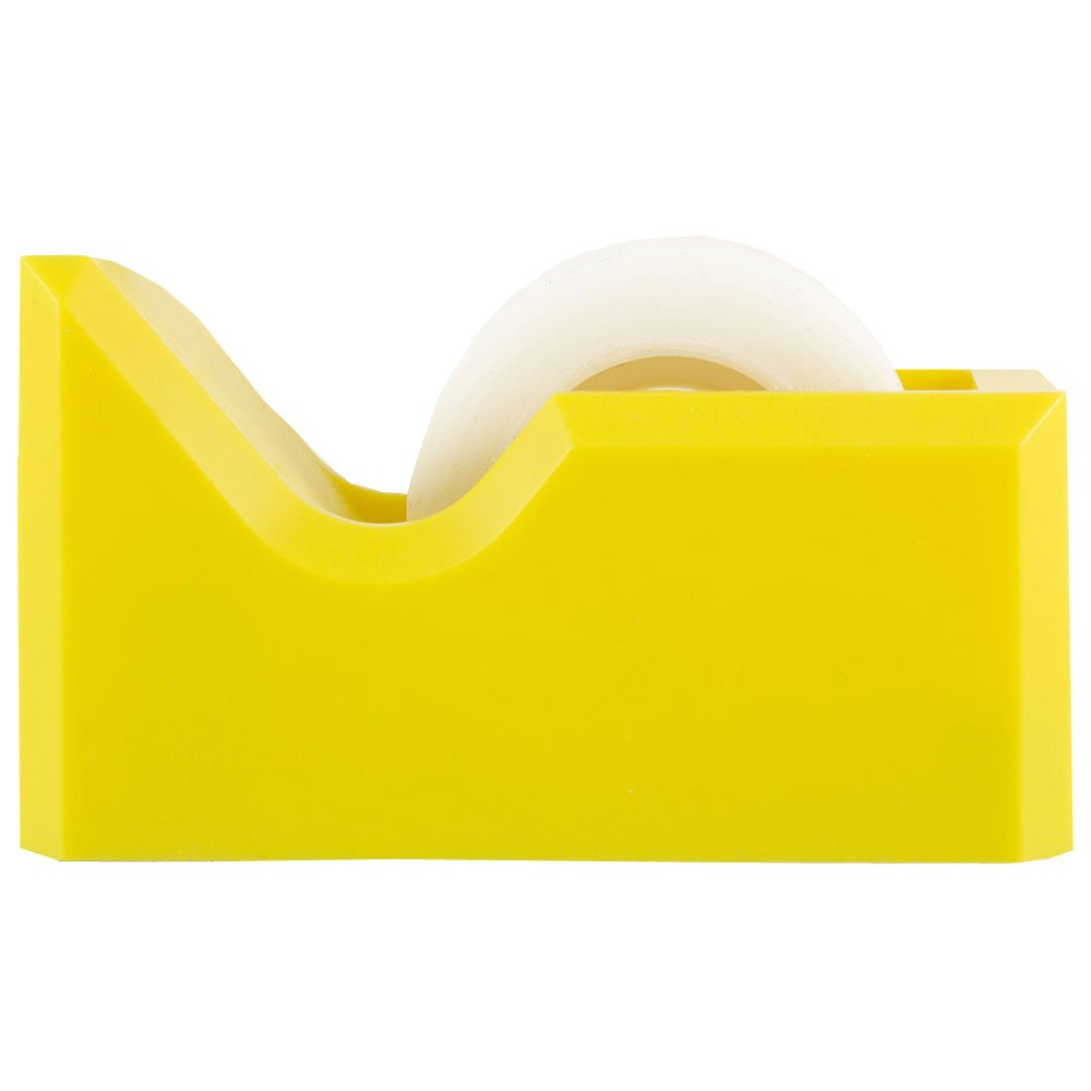 Colorful Yellow Desk Tape Dispenser for Office & School - JAM PAPER Tape Holder for Wrapping Gifts, Organizing Documents & Craft Projects