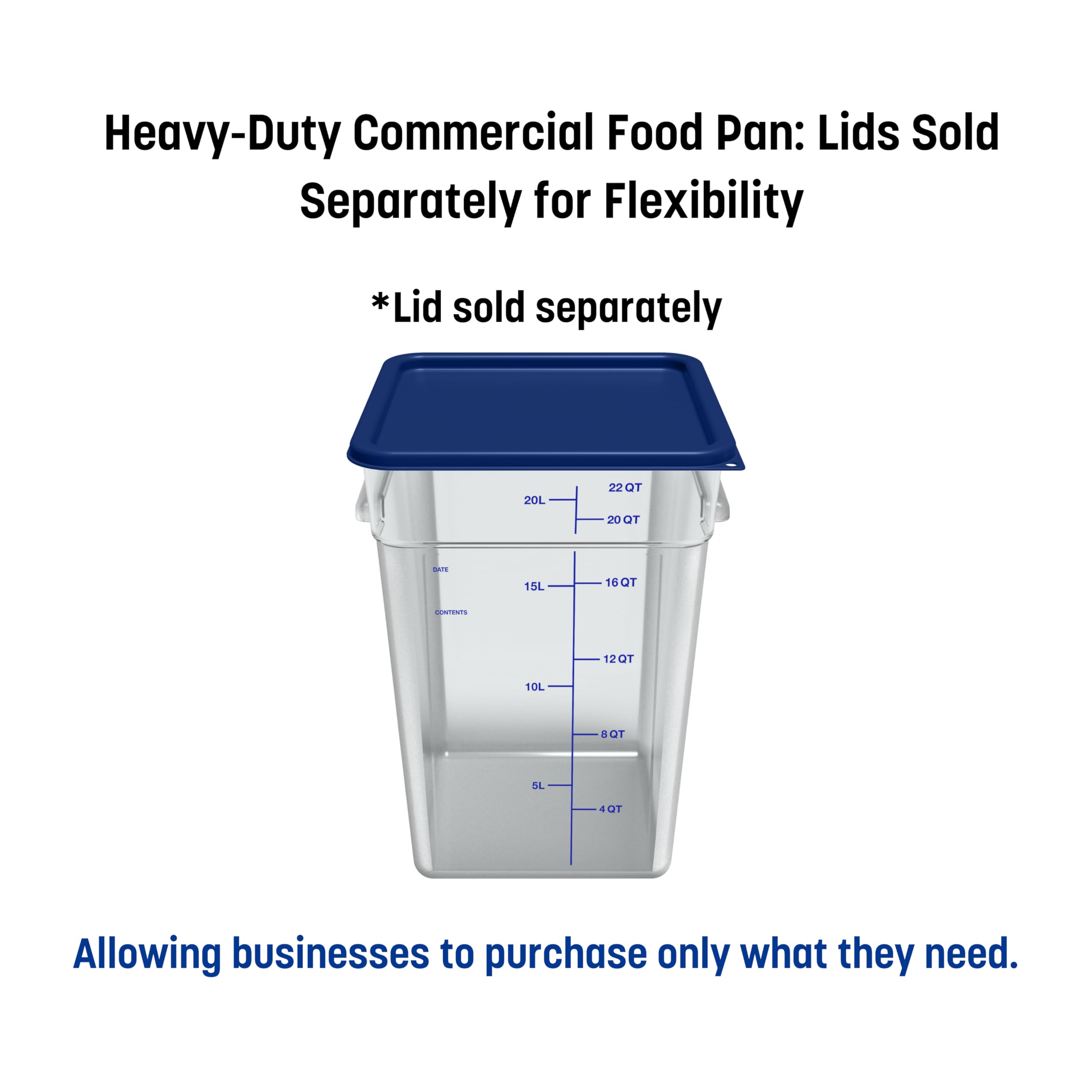 Stackable 22-Quart Clear Polycarbonate Square Food Storage Container by Carlisle - Perfect for Catering, Buffets, Restaurants & Commercial Kitchens - Durable & Space-Saving Food Prep Solution