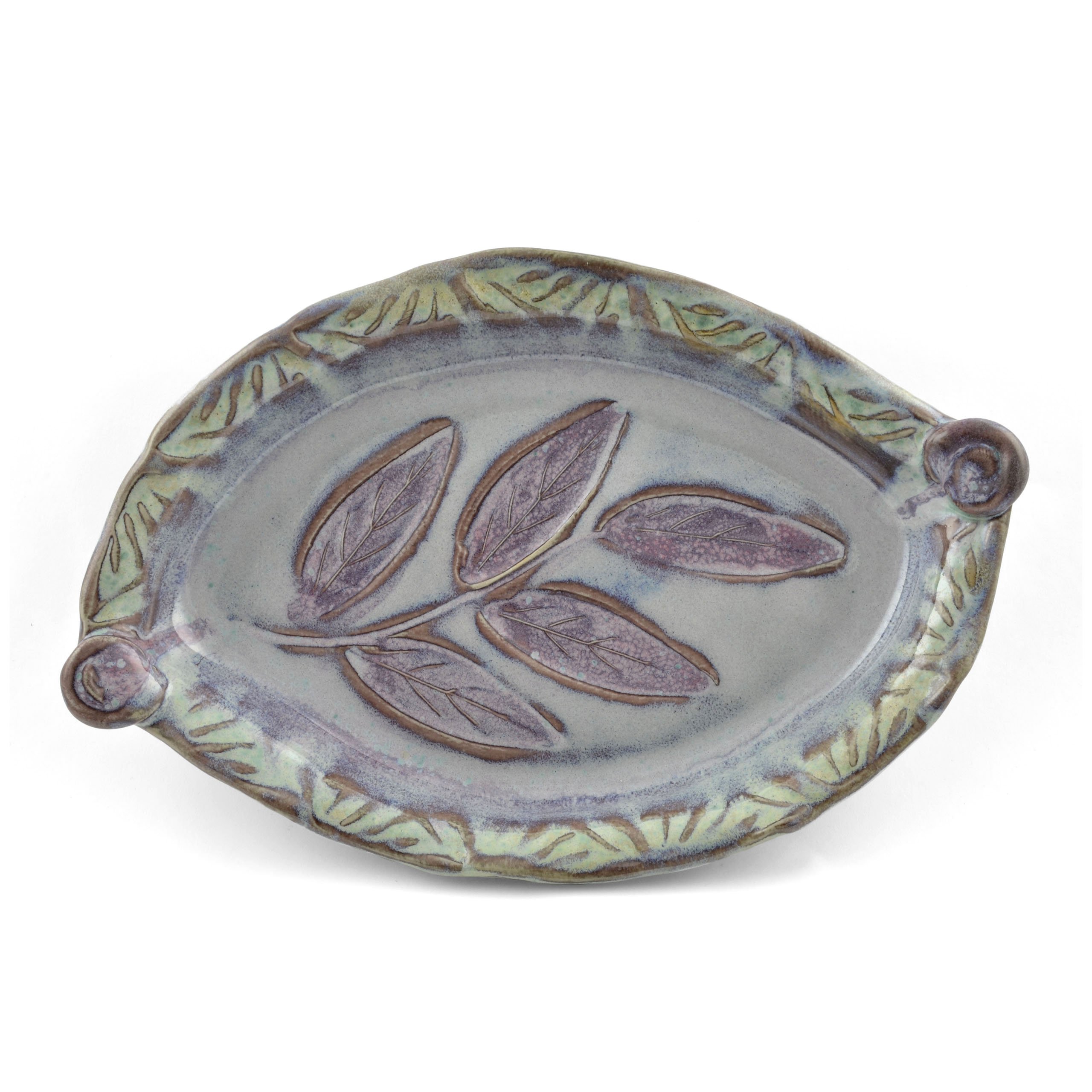 Seafoam Leaf Baking Dish for Shallow Pastries & Desserts