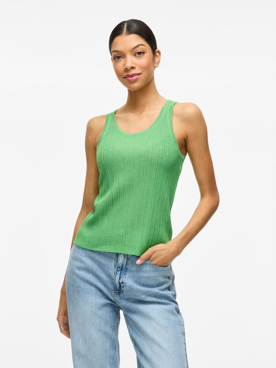 Fallon Knitted Vest Top for Women - Lightweight Summer Green Pullover, Casual Layering Piece for Beach, Office & Travel