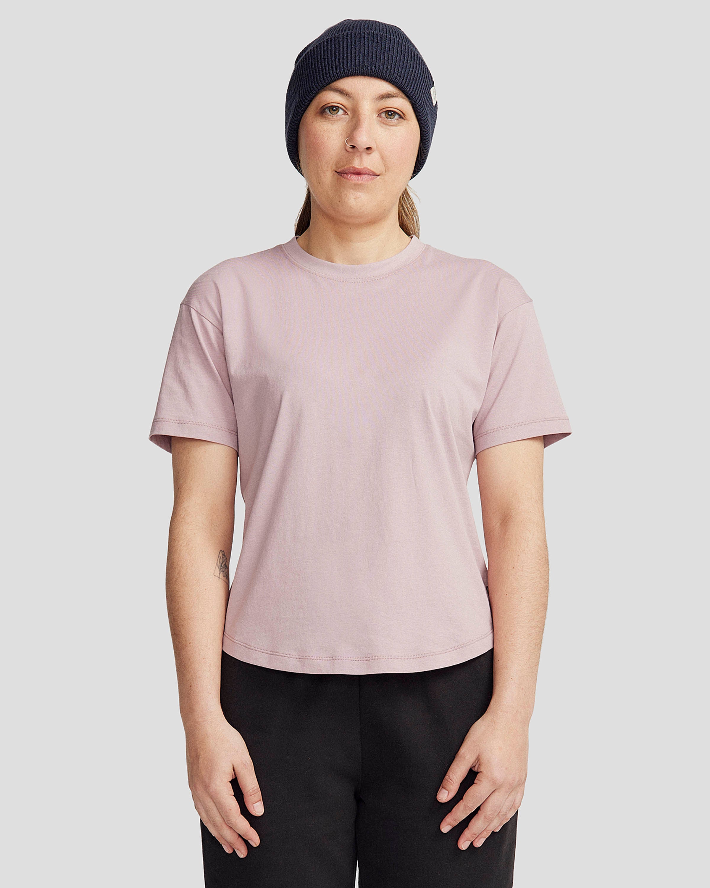 Organic Cotton Women's T-Shirt - Light Thistle Color | Soft & Breathable Casual Tee for Everyday Wear, Workouts & Layering
