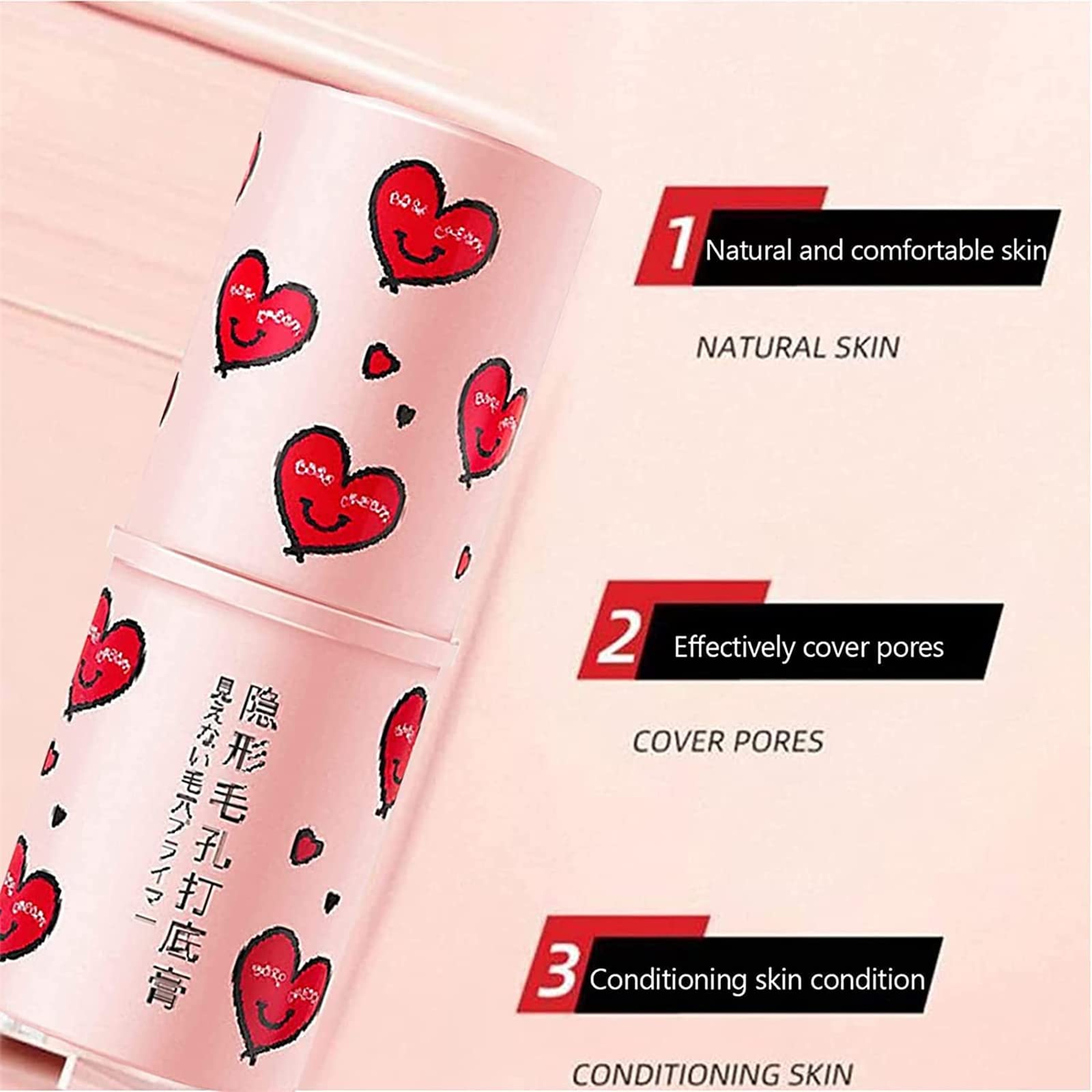 2023 New Waterproof Matte Face Primer Stick - Pore Minimizing & Hydrating Makeup Base, Blurring Shimmer Stick for Flawless Finish | Perfect for Daily Wear, Special Occasions & Photography (1PC)