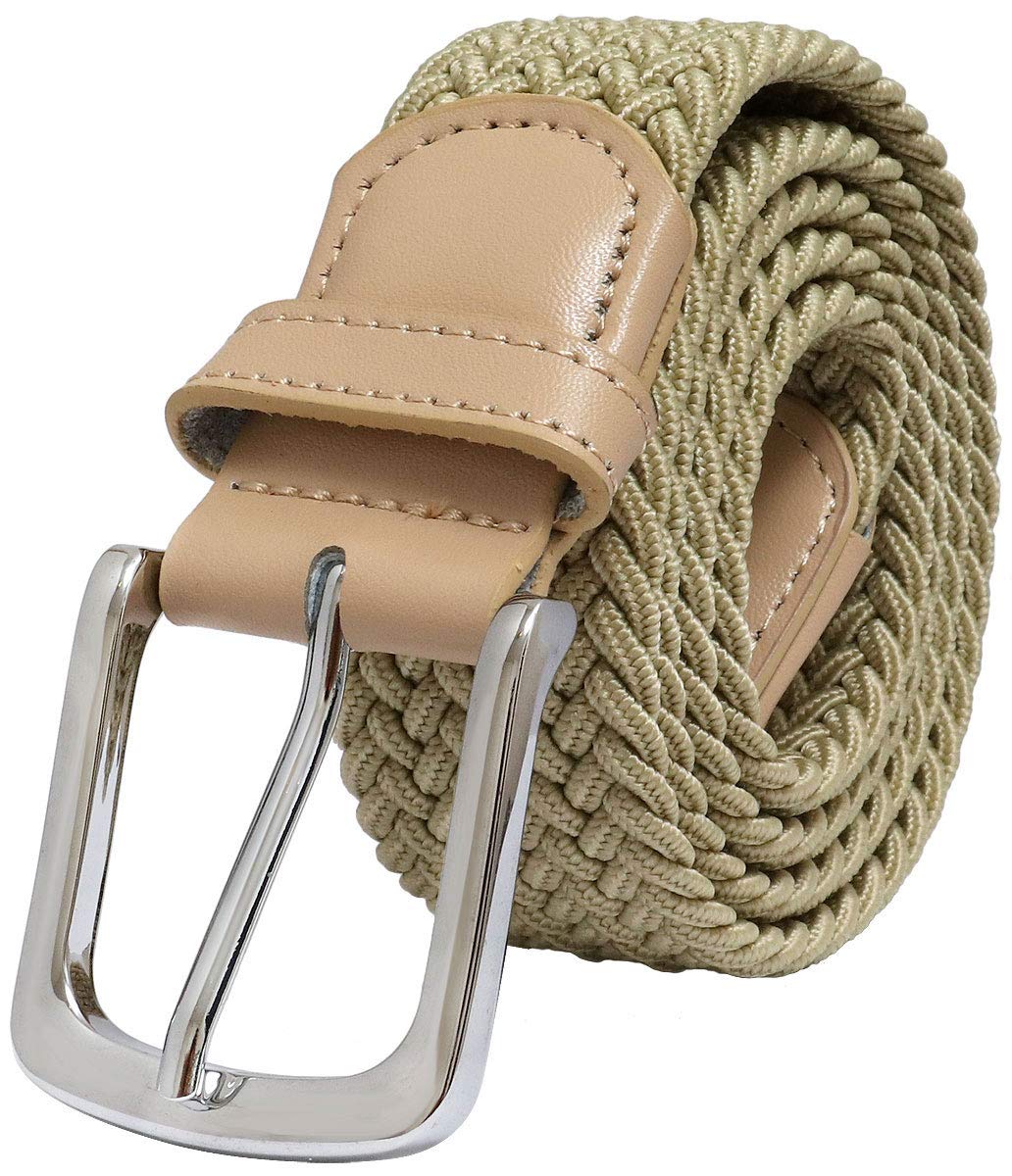 Falari Men's & Women's Stretch Braided Belt - No Holes Elastic Canvas Fabric Waistband for Jeans, Pants & Casual Wear | Adjustable Unisex Fashion Accessory