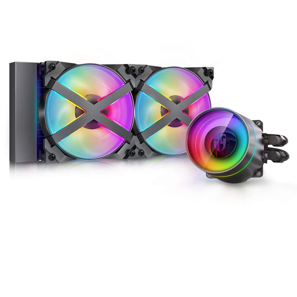 DeepCool Castle 240EX RGB AIO Liquid CPU Cooler - Anti-Leak Technology, Dual MF120GT ARGB PWM Fans, Wire Controller & 5V 3-Pin MB Sync - Compatible with AMD TR4/AM4 Sockets - Perfect for Gaming PCs and High-Performance Workstations