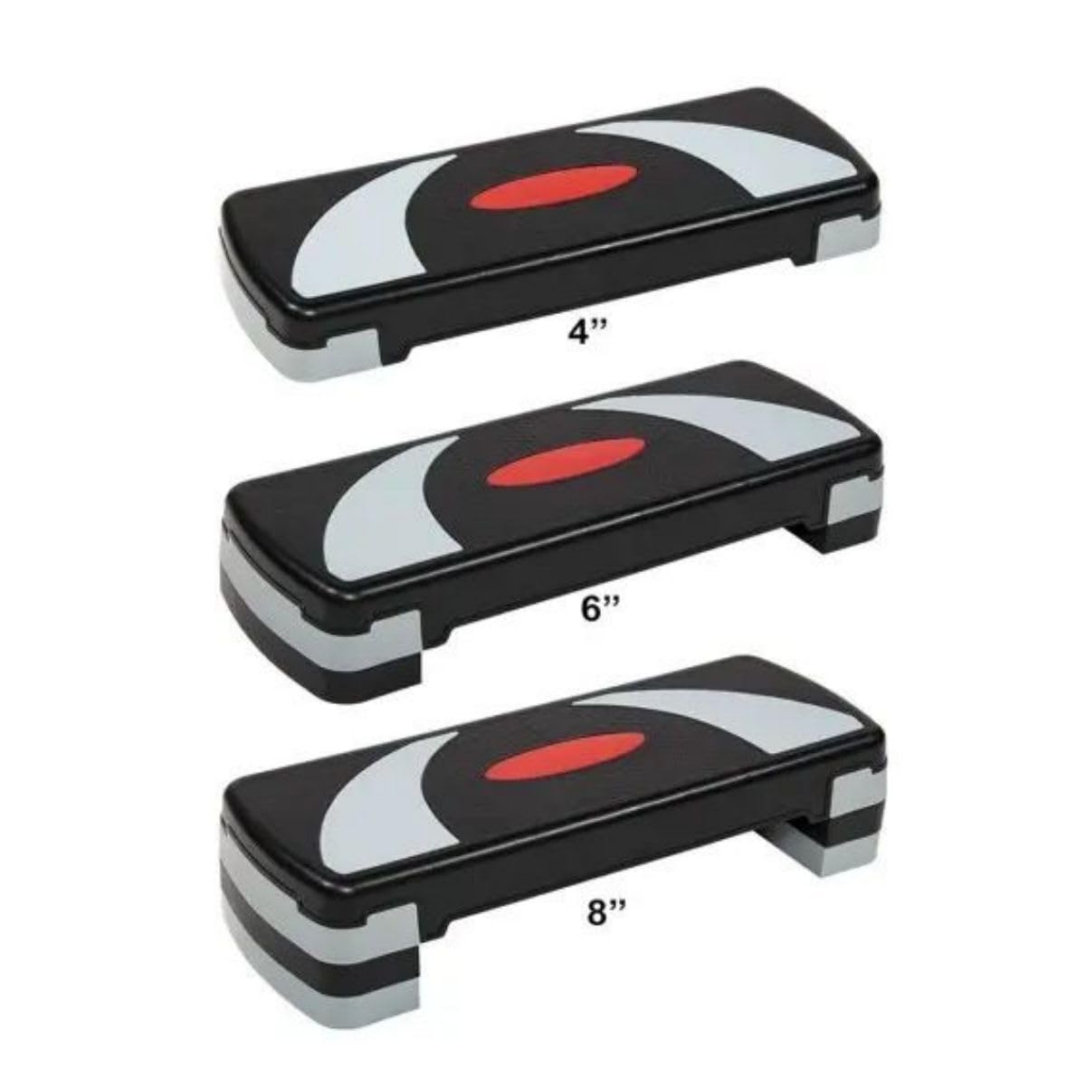 30'' Adjustable Aerobic Step Platform for Cardio & Fitness Training - 4'' to 8'' Height with Risers - Perfect for Home Workouts, Gym Exercises & Group Fitness Classes