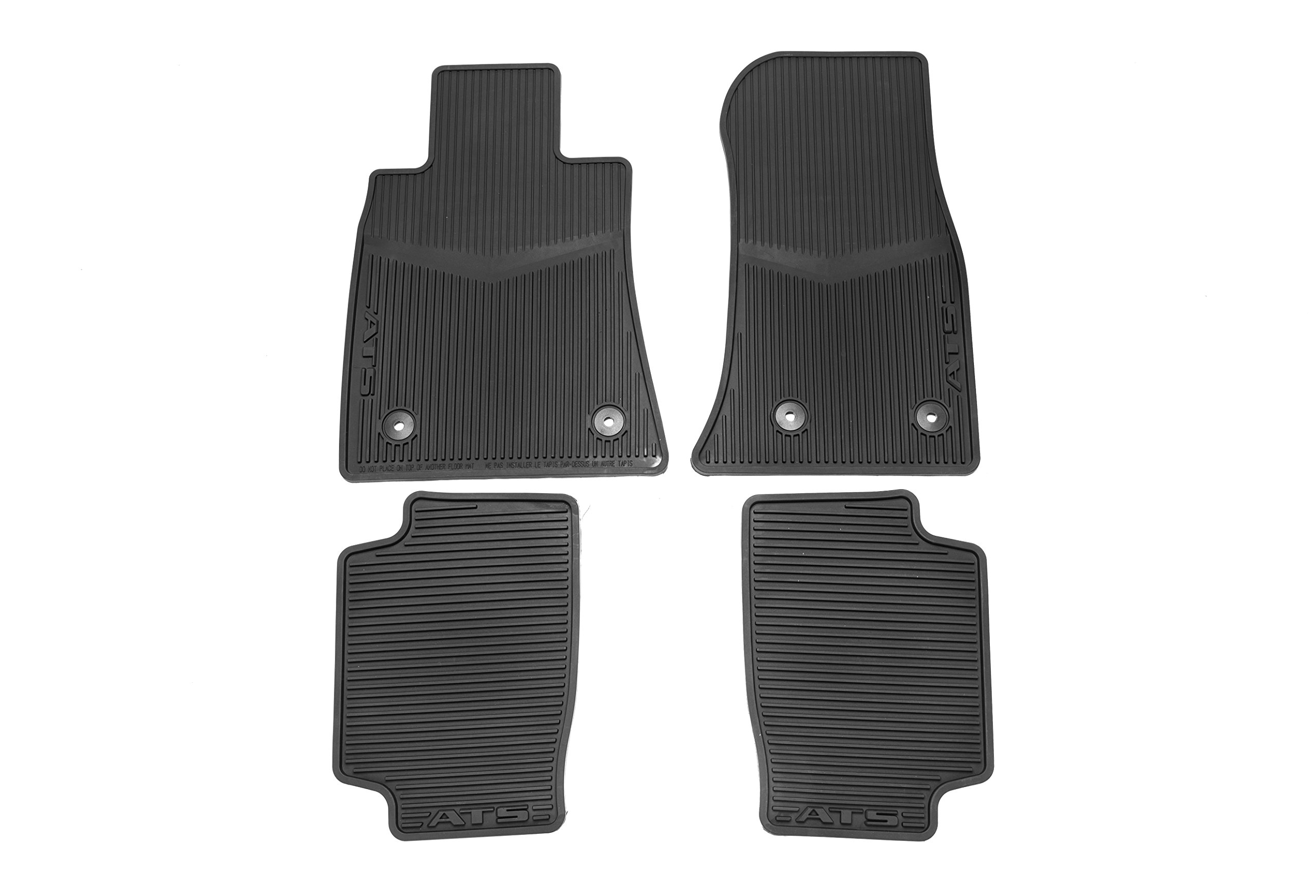 GM Accessories 22759927 All-Weather Front & Rear Floor Mats - Jet Black with ATS Logo - Perfect for Trucks, SUVs & Off-Road Vehicles