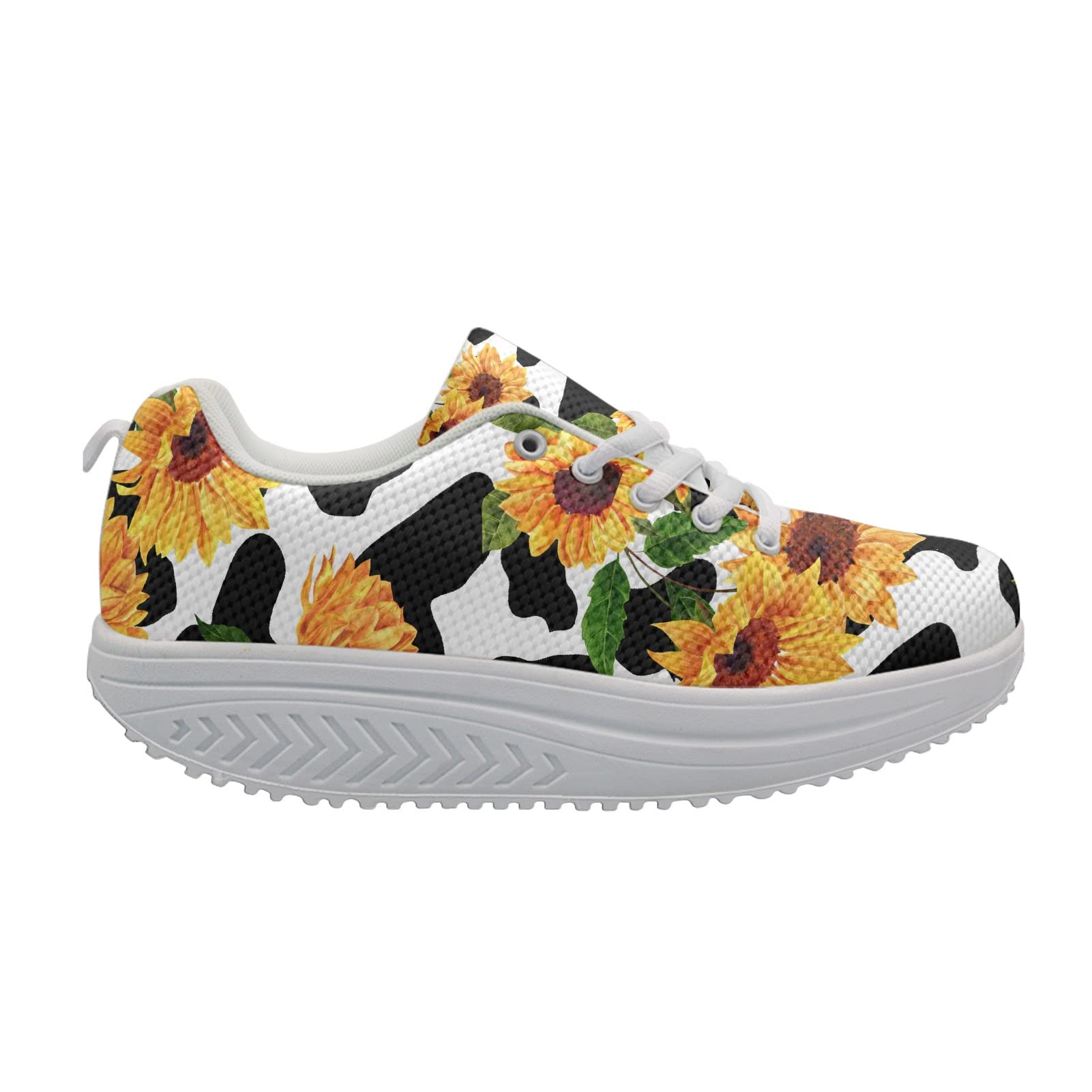 FOR U DESIGNS Women's Platform Sneakers - Comfortable Walking & Running Shoes with Lace-Up Design - Perfect for Casual Wear, Gym Workouts and Daily Activities
