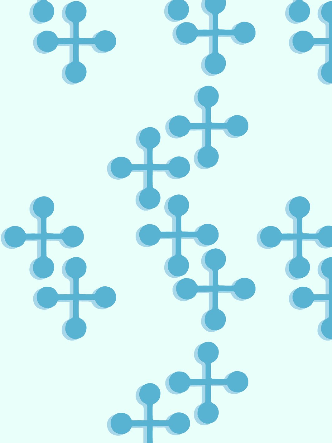 Fisher Price™ Blue & White Two-Tone Wallpaper - Large Roll for Nursery, Kids Room & Playroom Decor