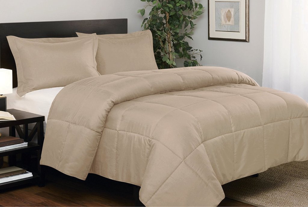 Premium 1000 Thread Count 7-Piece Baby Crib Bedding Set - 100% Egyptian Cotton, Beige Solid Color with 500GSM Comforter & 19