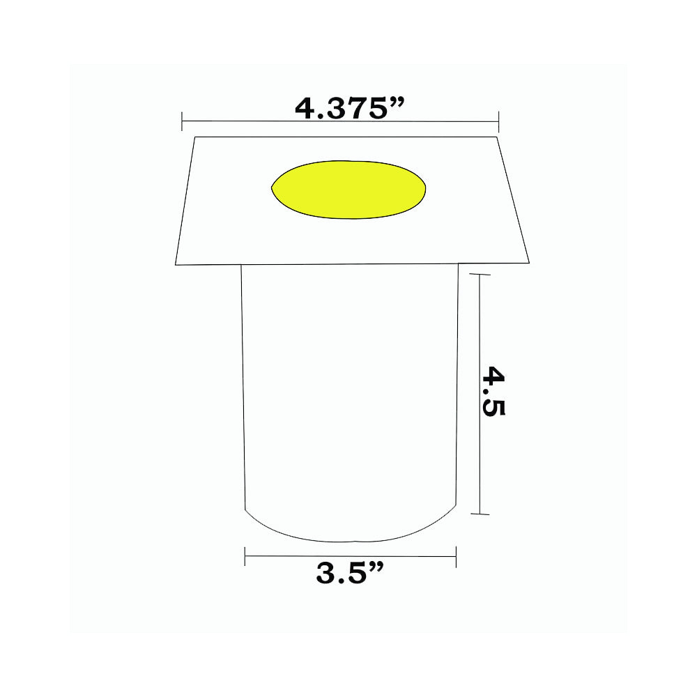 12V LED In-Ground Well Light - Square Flat Face Stainless Steel Landscape Lighting for Garden, Pathway, and Outdoor Decor