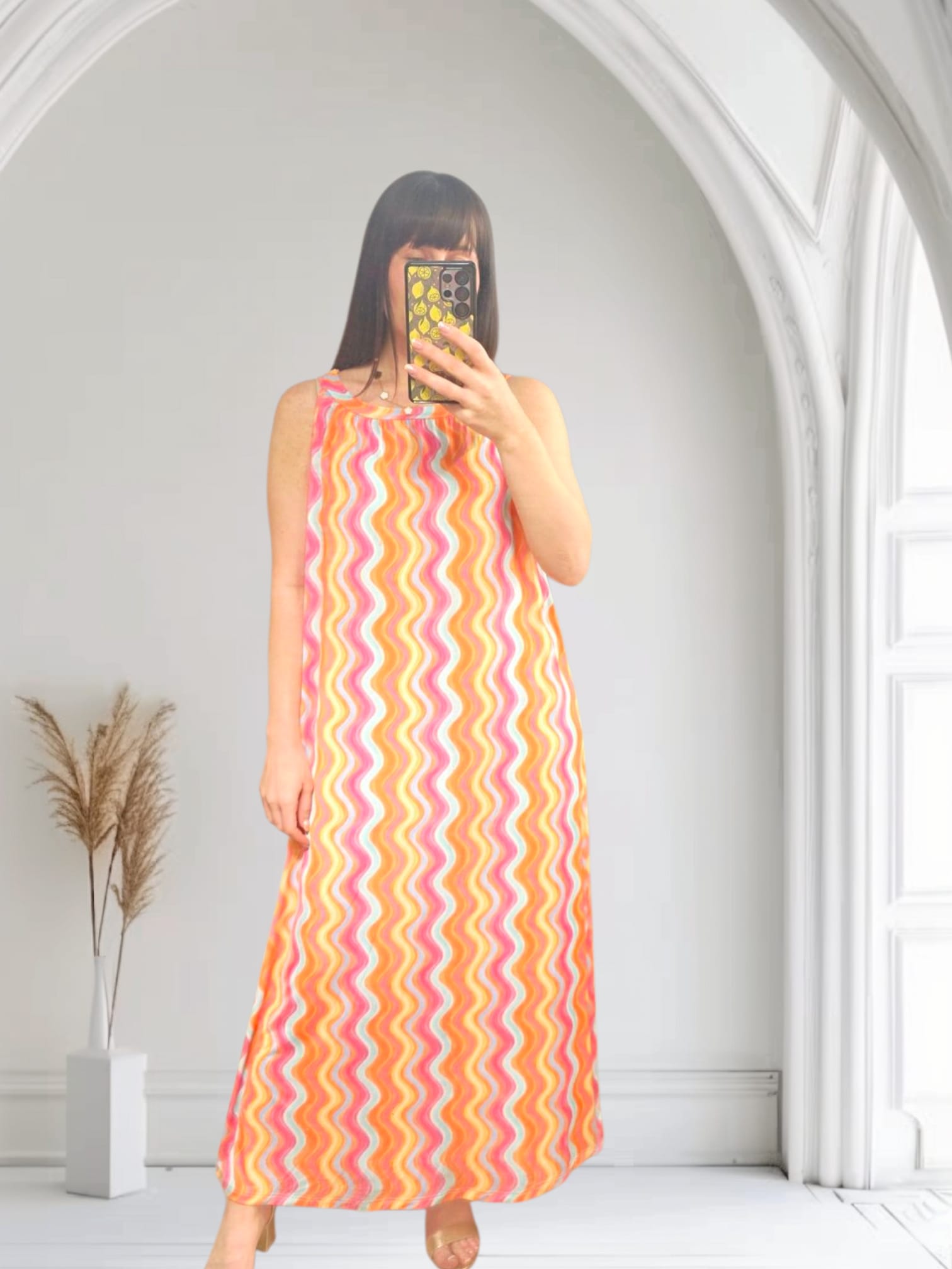 Stylish Zig Zag Shift Dress in Tangerine Orange - Perfect for Office Wear, Cocktail Parties & Summer Outfits