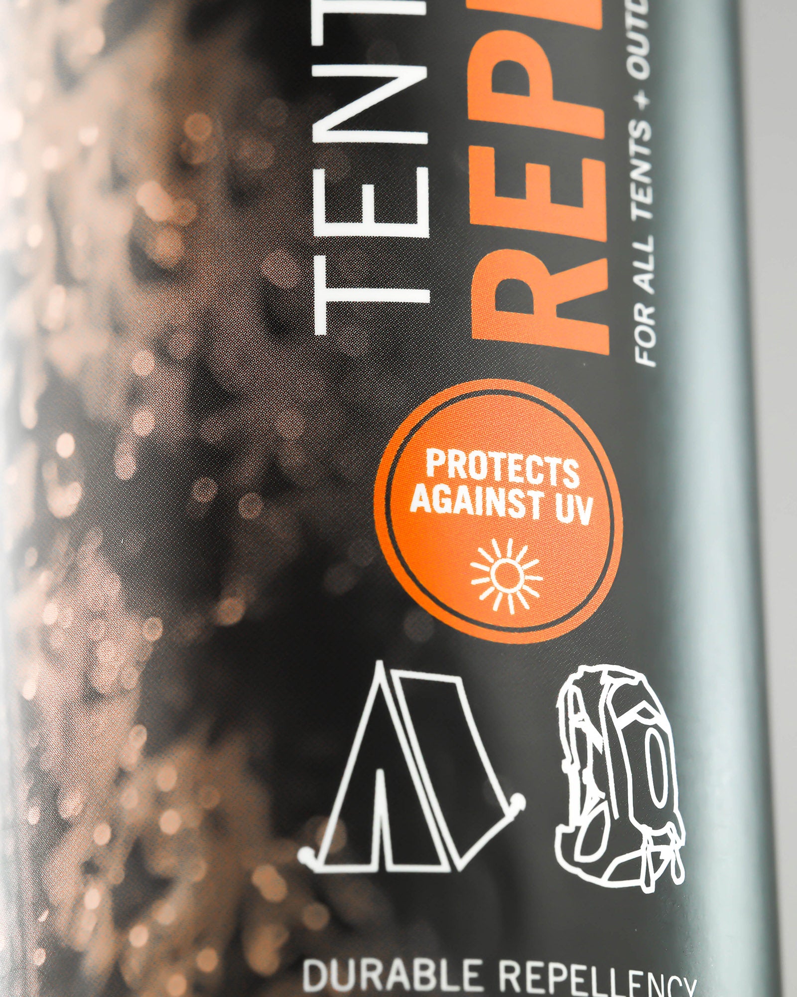 Grangers UV Tent & Gear Repel Spray - Waterproof Protection for Camping, Hiking & Outdoor Gear - Black/Orange - Ideal for Tents, Jackets & Backpacks