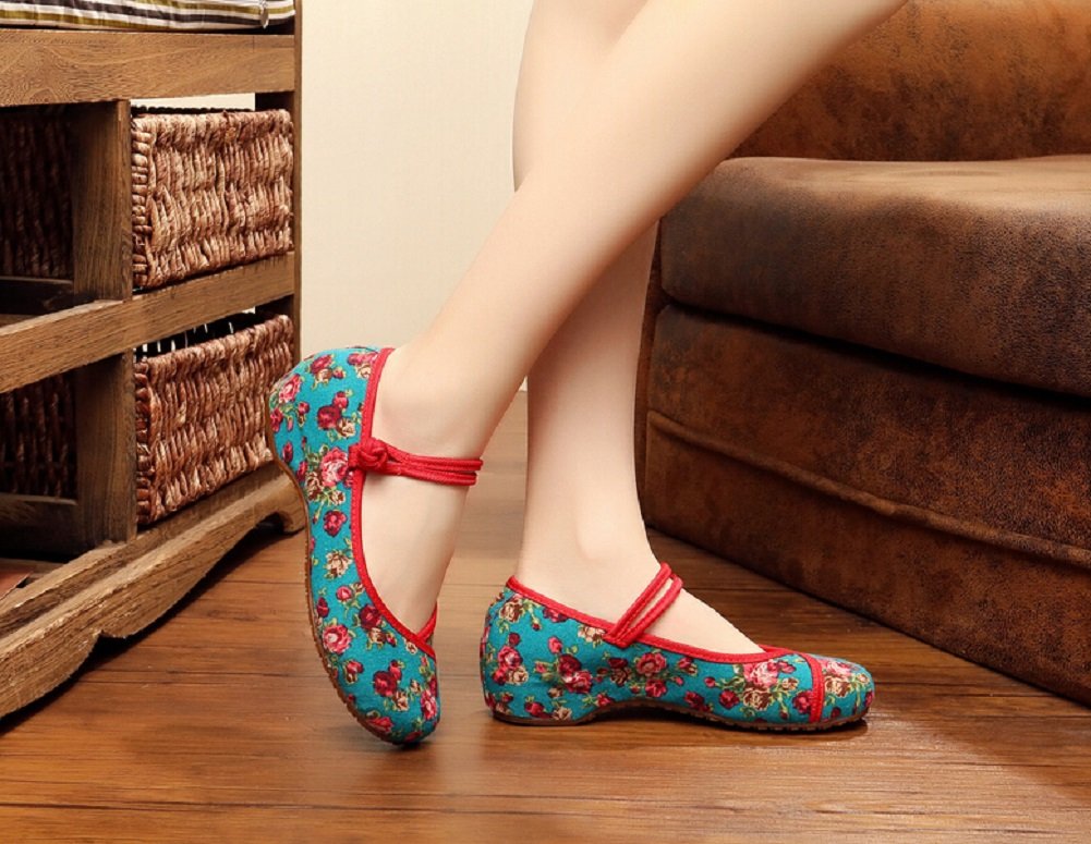 Vintage Chinese Style Embroidered Women's Mary Jane Shoes - Traditional Qipao Dress Shoes for Women - Perfect for Weddings, Parties, and Cultural Events