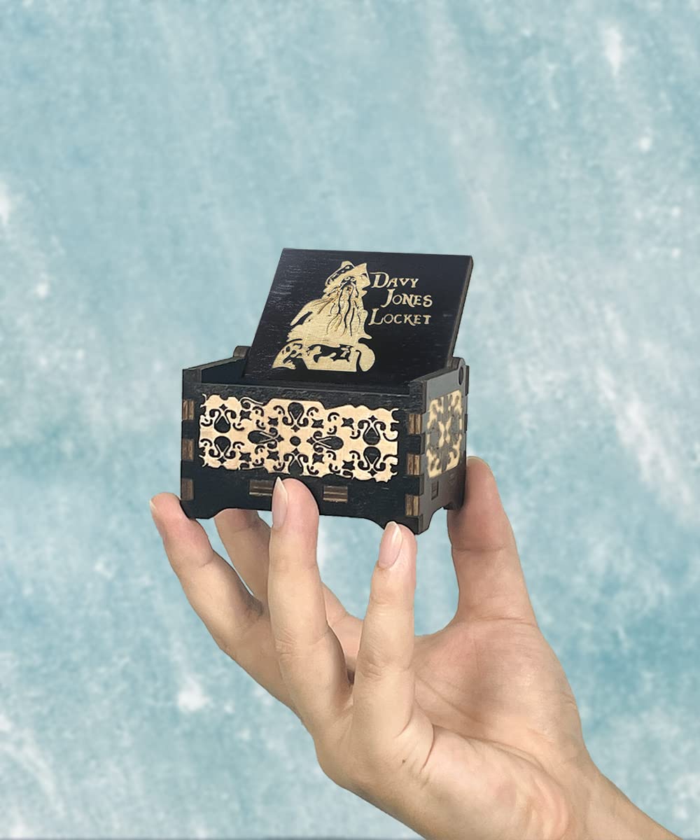 Davy Jones Music Box - Handcrafted Wooden Wind-Up Music Box with Collectible Design, Perfect Gift for Pirates of the Caribbean Fans - Ideal for Home Decor, Themed Parties & Collector's Display