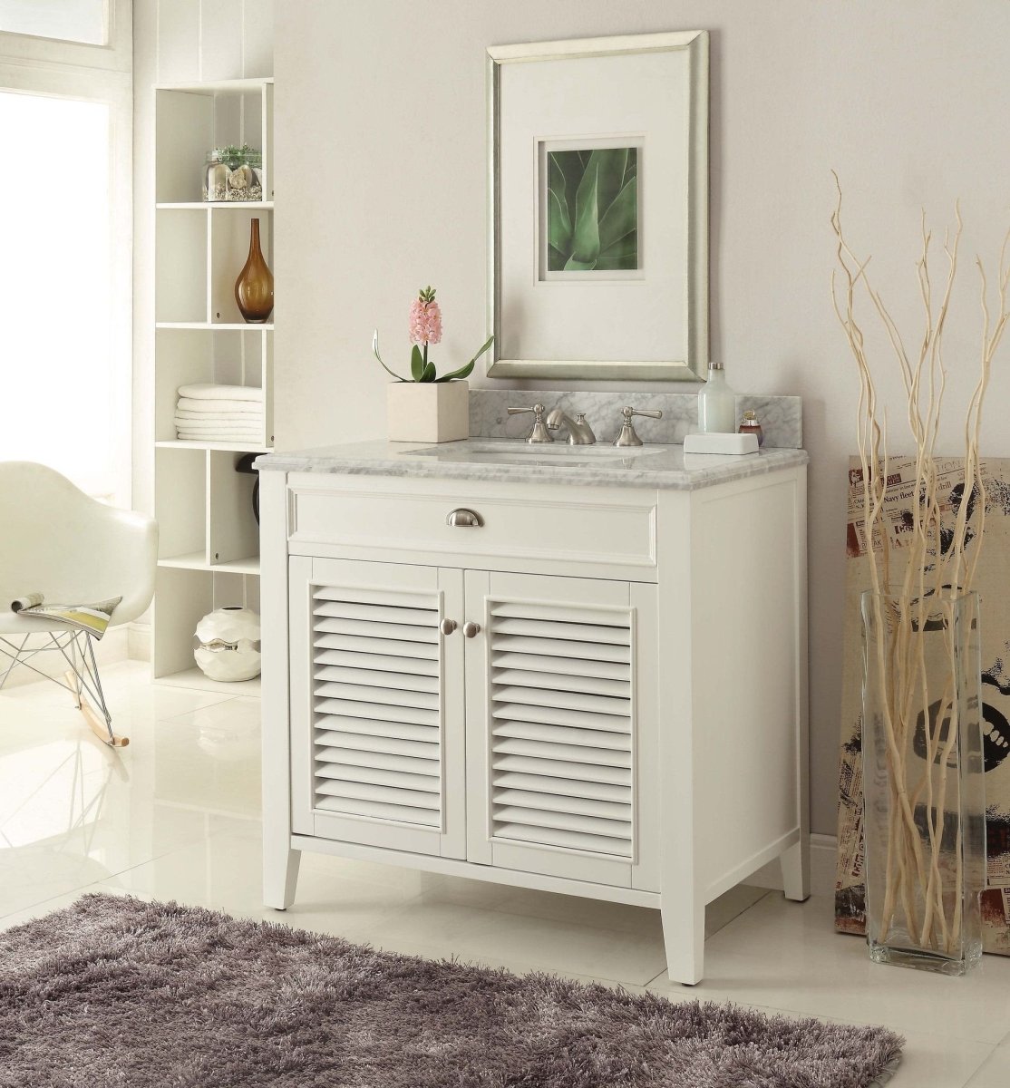 36 Inch Modern White Bathroom Vanity with Sink - Contemporary Style Single Sink Vanity Set for Bathroom Remodel, Home Upgrade & Spa-Like Retreat