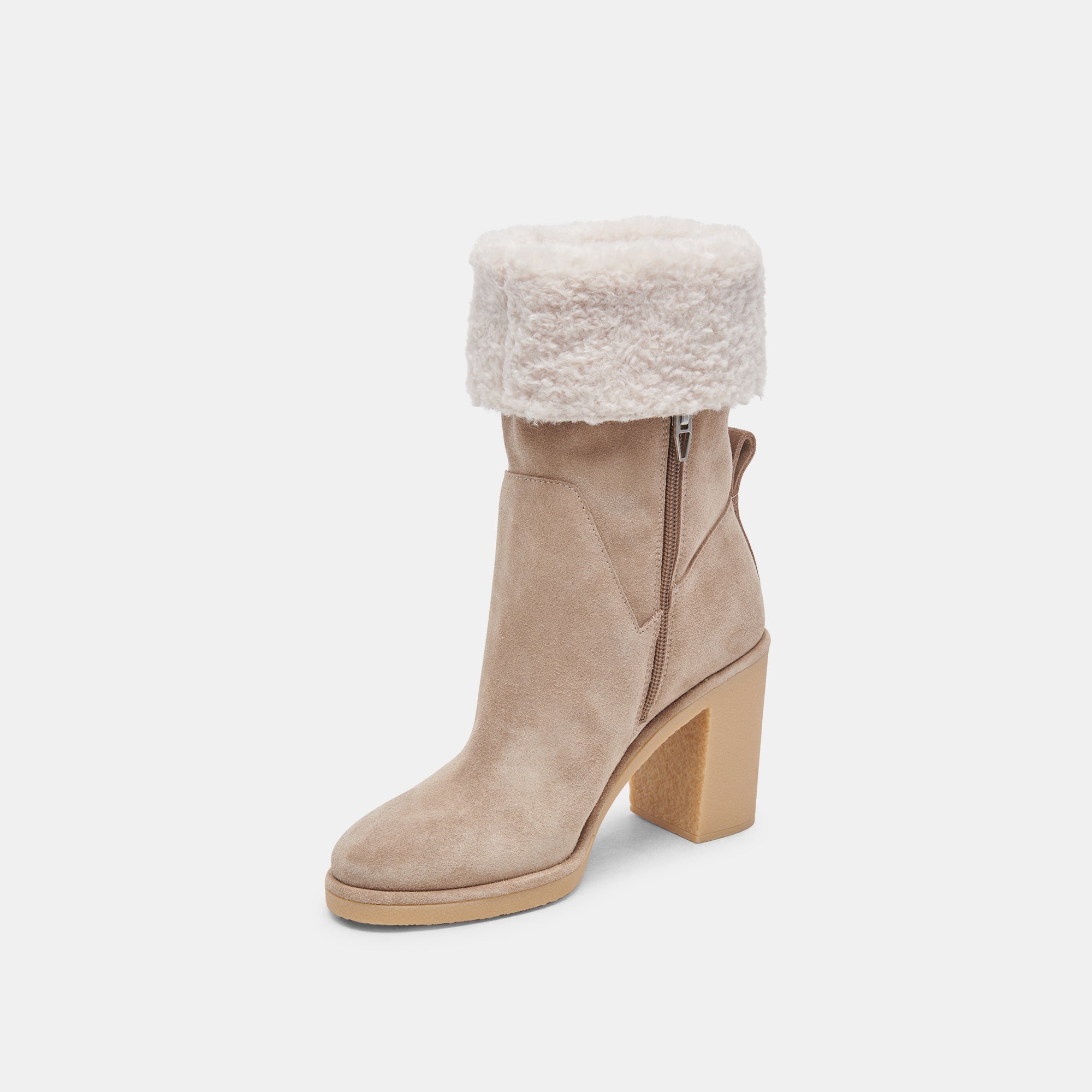 Caddie Plush Boots - Almond Suede Women's Winter Boots for Comfort & Style | Perfect for Casual Outfits & Cold Weather