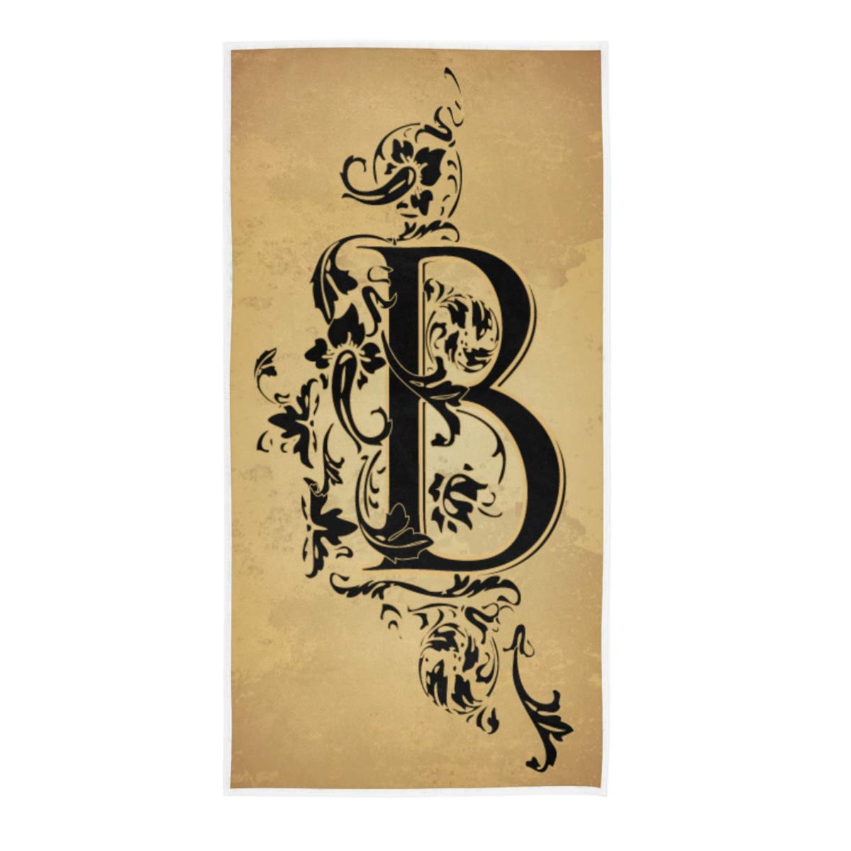 Vintage Initial Letter B Ultra Soft Hand Towel & Wash Cloth - 16