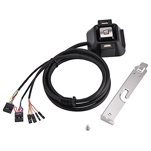 Desktop PC Power Switch with 2 USB Ports, Reset Button & Audio/Mic Jacks - Computer Case Power Button for ATX PC Builds & Upgrades | Perfect for Gaming Rigs, Workstations & Home Office Setups